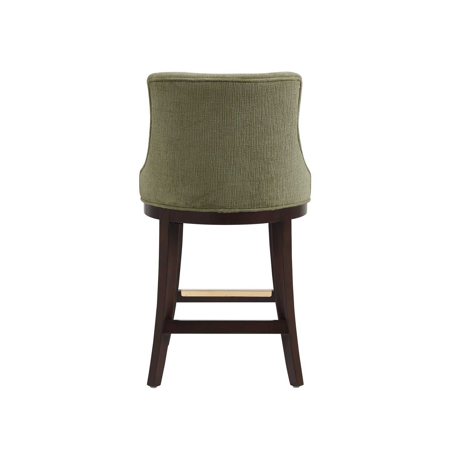 Lucia Modern Wood Chenille Counter Stool in Leaf Green - Set of 3 3-CS022-GR
