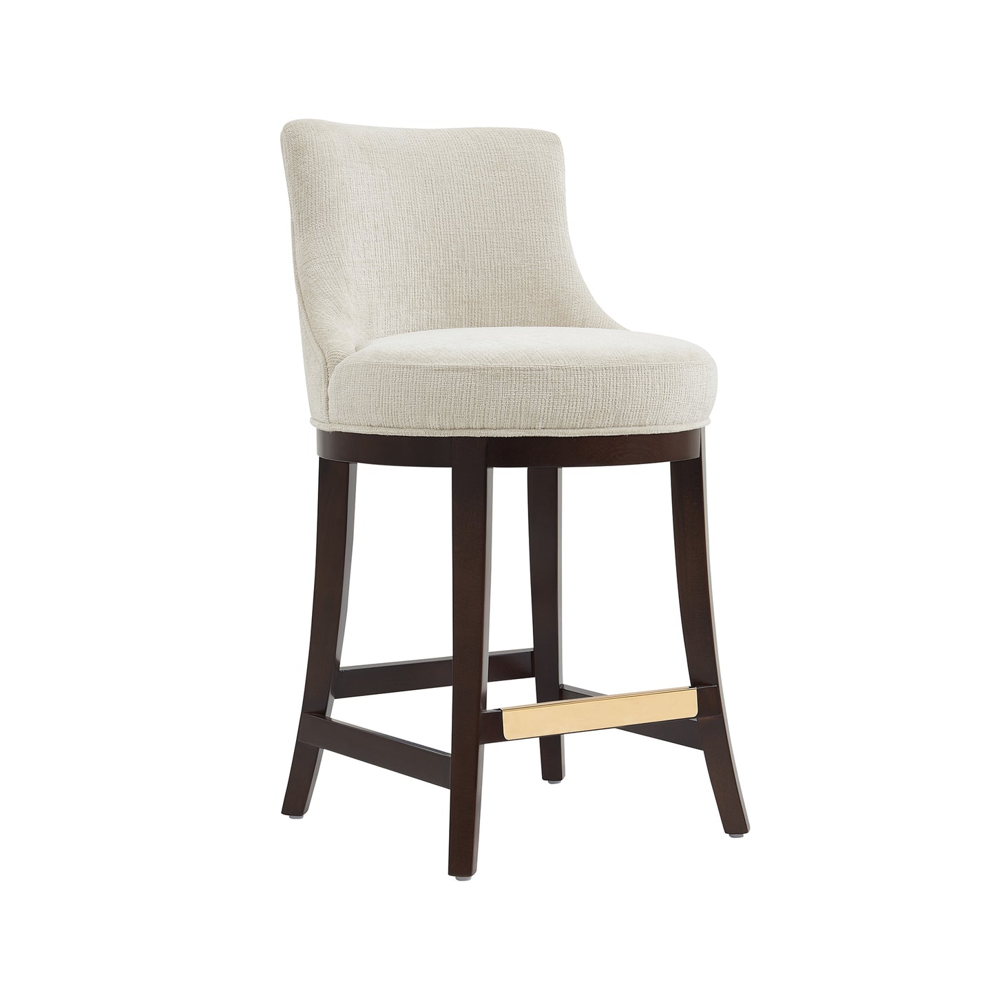Lucia Modern Wood Chenille Counter Stool in Natural - Set of 3 3-CS022-NA