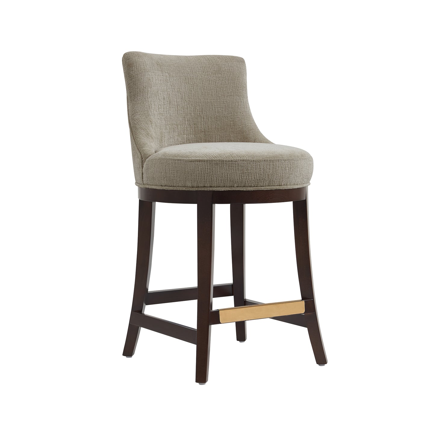 Lucia Modern Wood Chenille Counter Stool in Taupe - Set of 3 3-CS022-TP