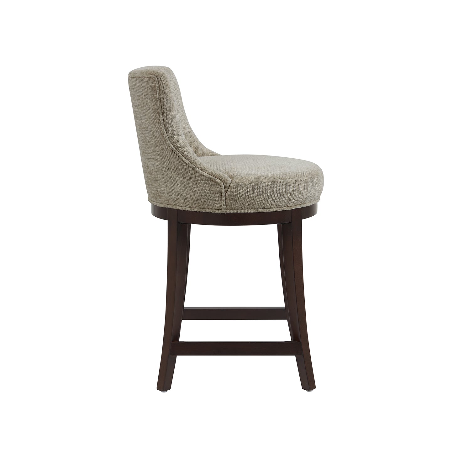 Lucia Modern Wood Chenille Counter Stool in Taupe - Set of 3 3-CS022-TP