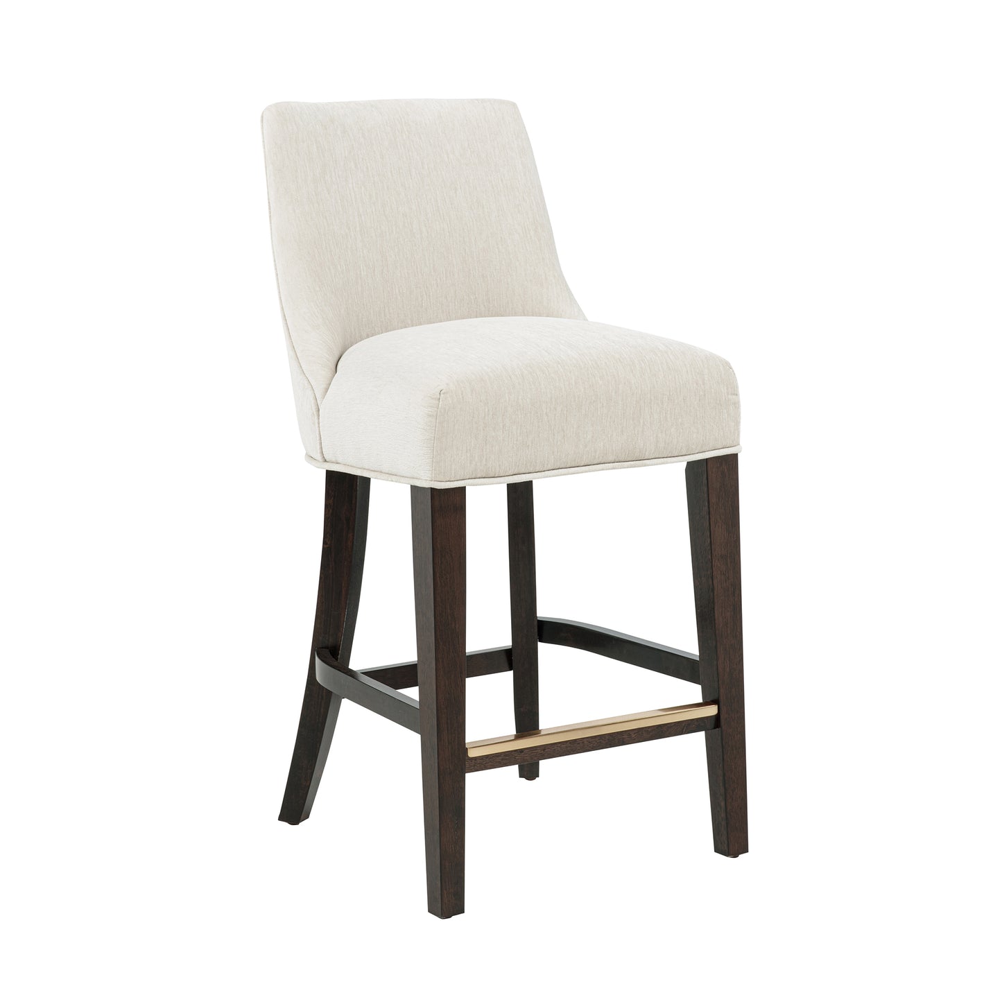 Beever Modern Wood Chenille Counter Stool in Cream - Set of 3 3-CS024-CR