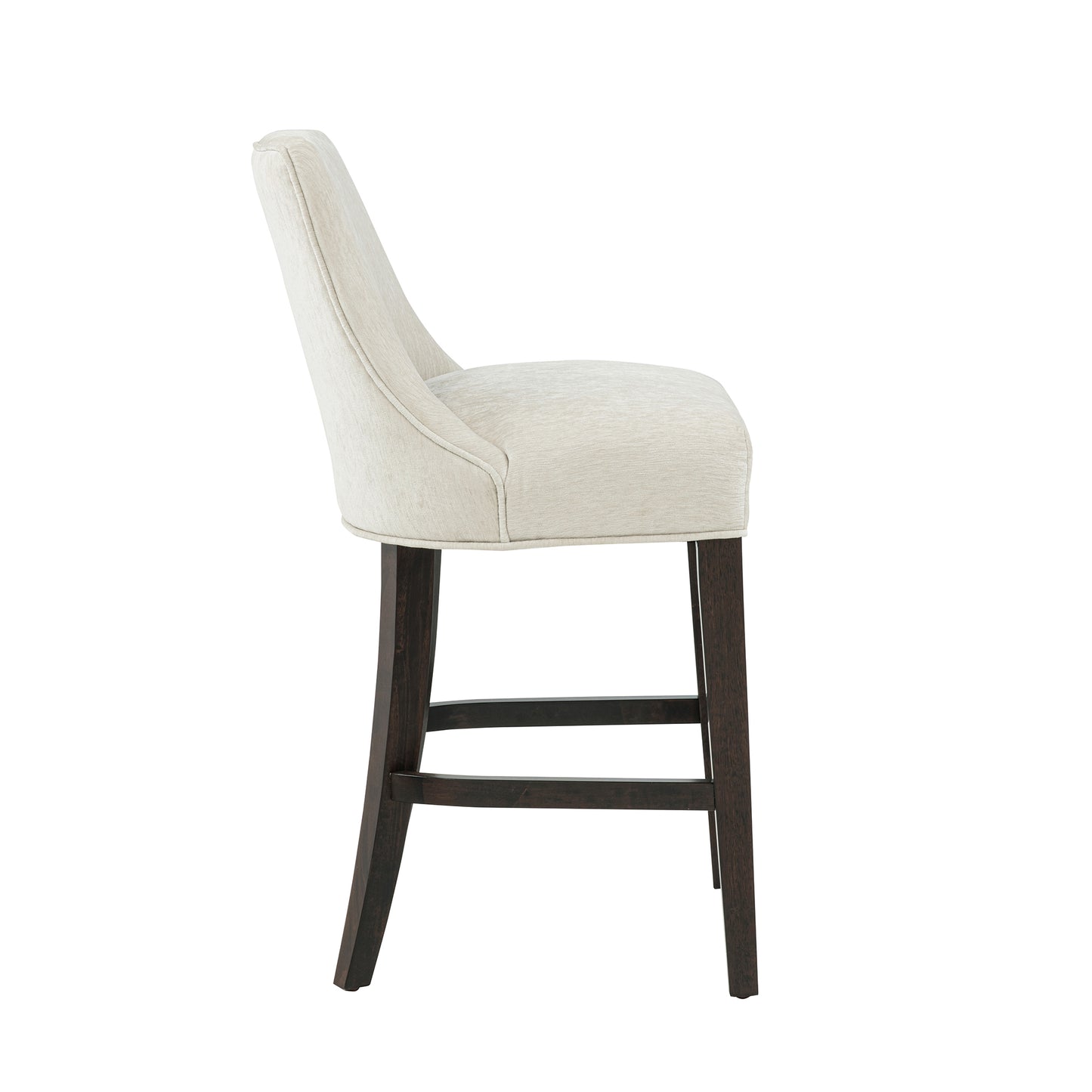 Beever Modern Wood Chenille Counter Stool in Cream - Set of 3 3-CS024-CR