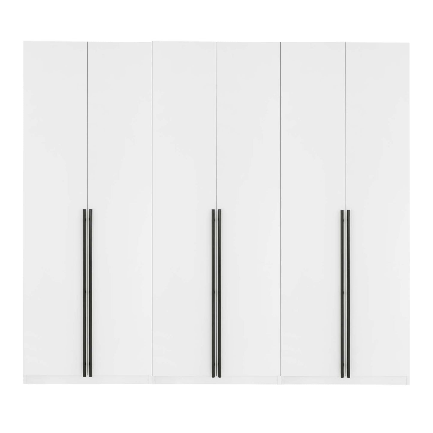 Manhattan Comfort Lee Modern Freestanding Wardrobe Closet 2.0 with 1 Hanging Rod, 1 Shelf, and 2 Drawers in White- Set of 3 3-WC002-WH