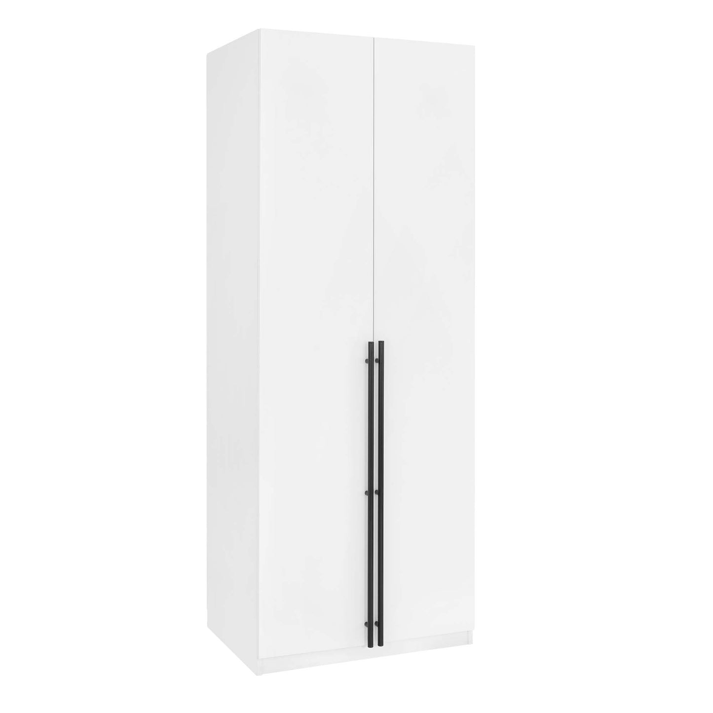 Manhattan Comfort Lee Modern Freestanding Wardrobe Closet 2.0 with 1 Hanging Rod, 1 Shelf, and 2 Drawers in White- Set of 3 3-WC002-WH
