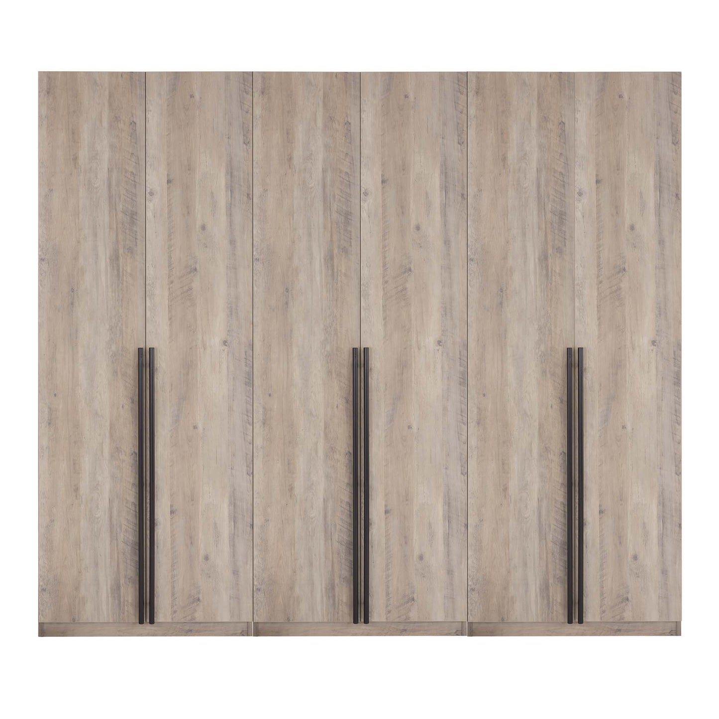 Manhattan Comfort Lee Modern Freestanding Wardrobe Closet 3.0 with 1 Hanging Rod, 3 Shoe Shelves, and 1 Basic Shelf in Rustic Grey- Set of 3 3-WC003-GY