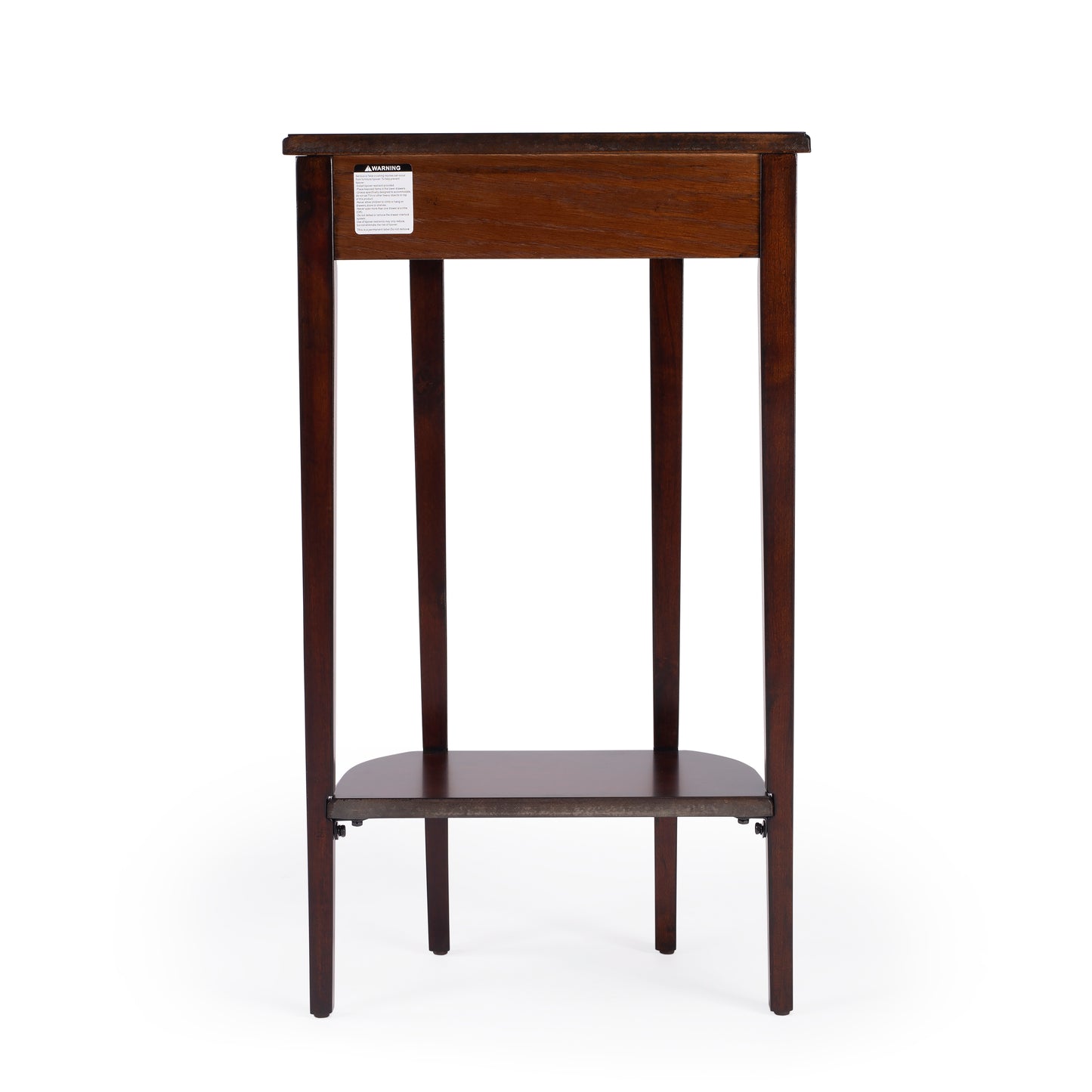 Butler Specialty Company Wendell 17.5 in. W Demilune Wood Console Table with Lower Open Shelf, Dark Brown