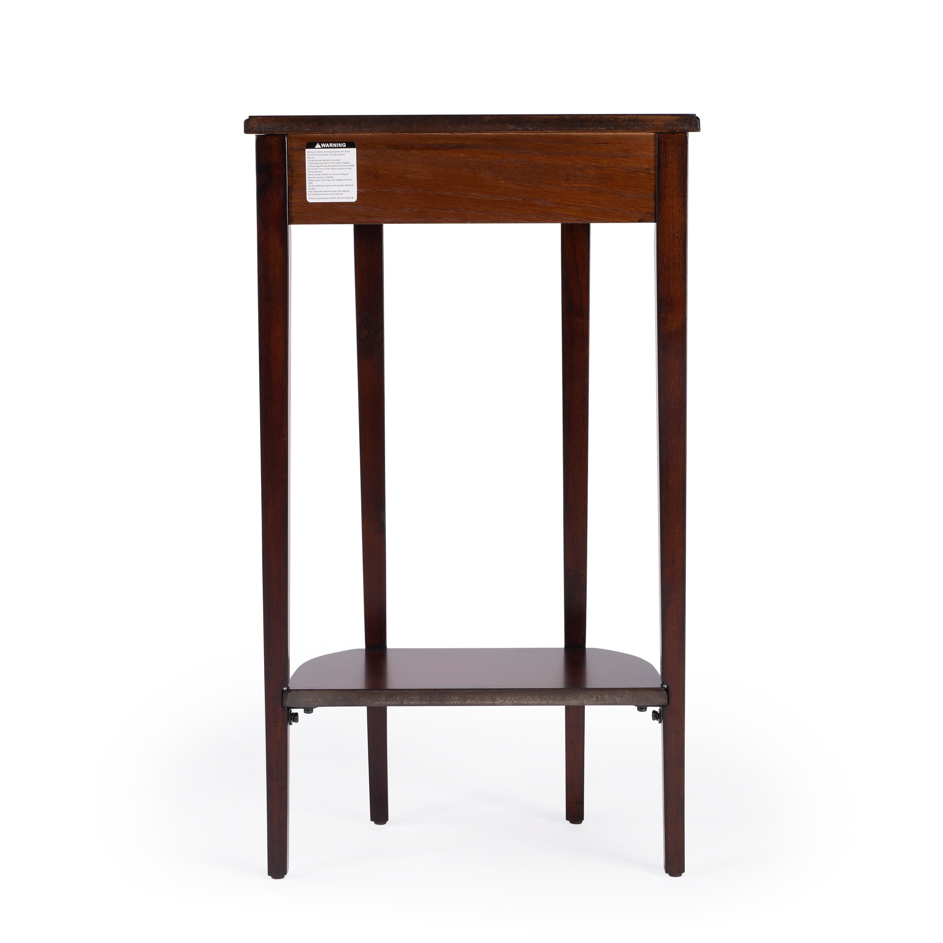 Butler Specialty Company Wendell 17.5 in. W Demilune Wood Console Table with Lower Open Shelf, Dark Brown