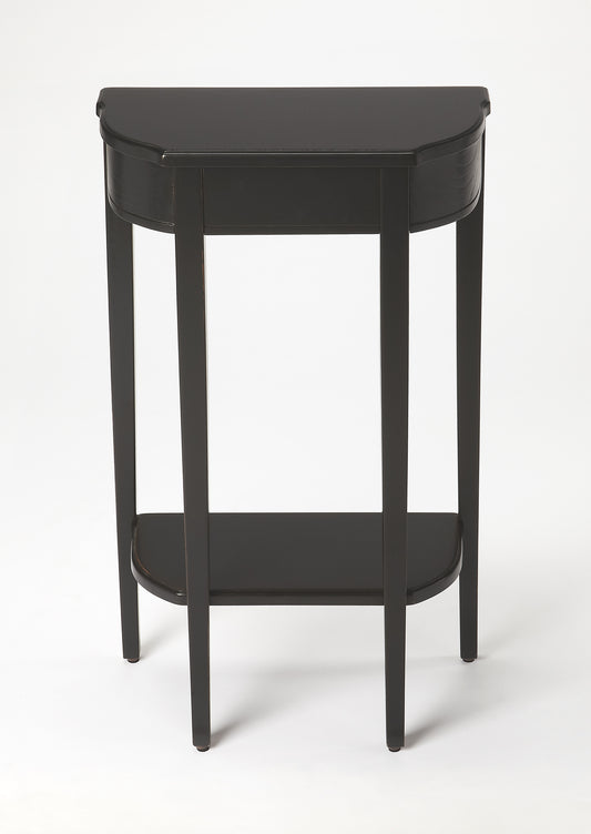 Butler Specialty Company Wendell 17.5 in. W Demilune Wood Console Table with Lower Open Shelf, Black