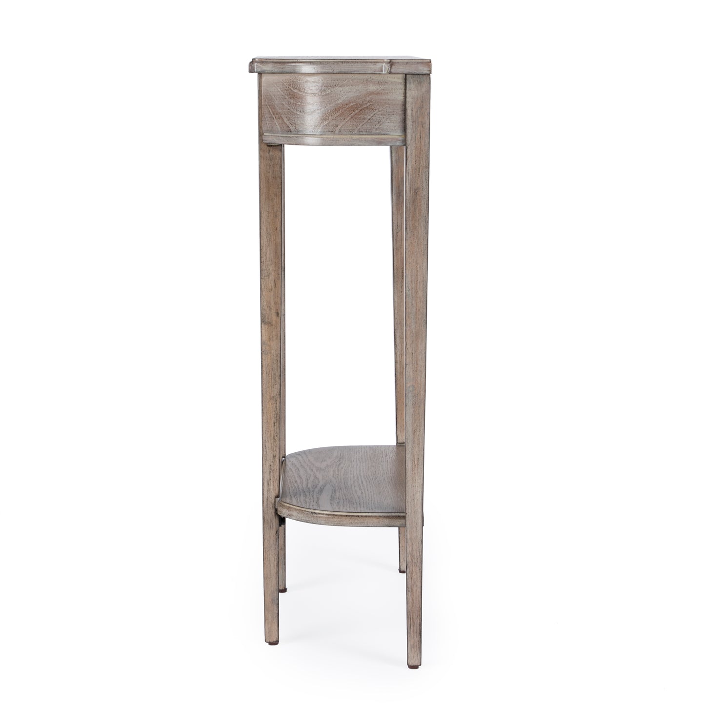 Butler Specialty Company Wendell 17.5 in. W Demilune Wood Console Table with Lower Open Shelf, Gray