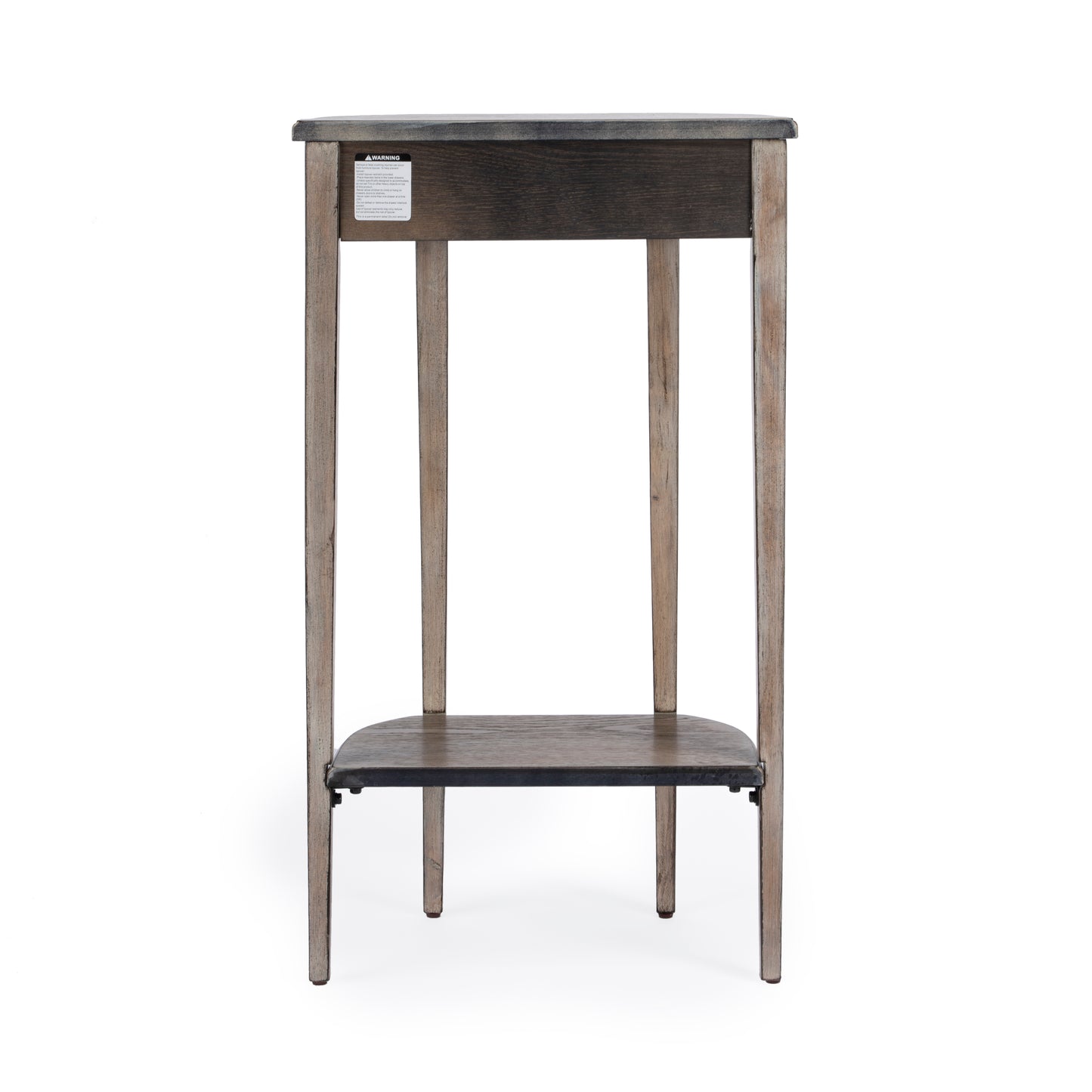 Butler Specialty Company Wendell 17.5 in. W Demilune Wood Console Table with Lower Open Shelf, Gray