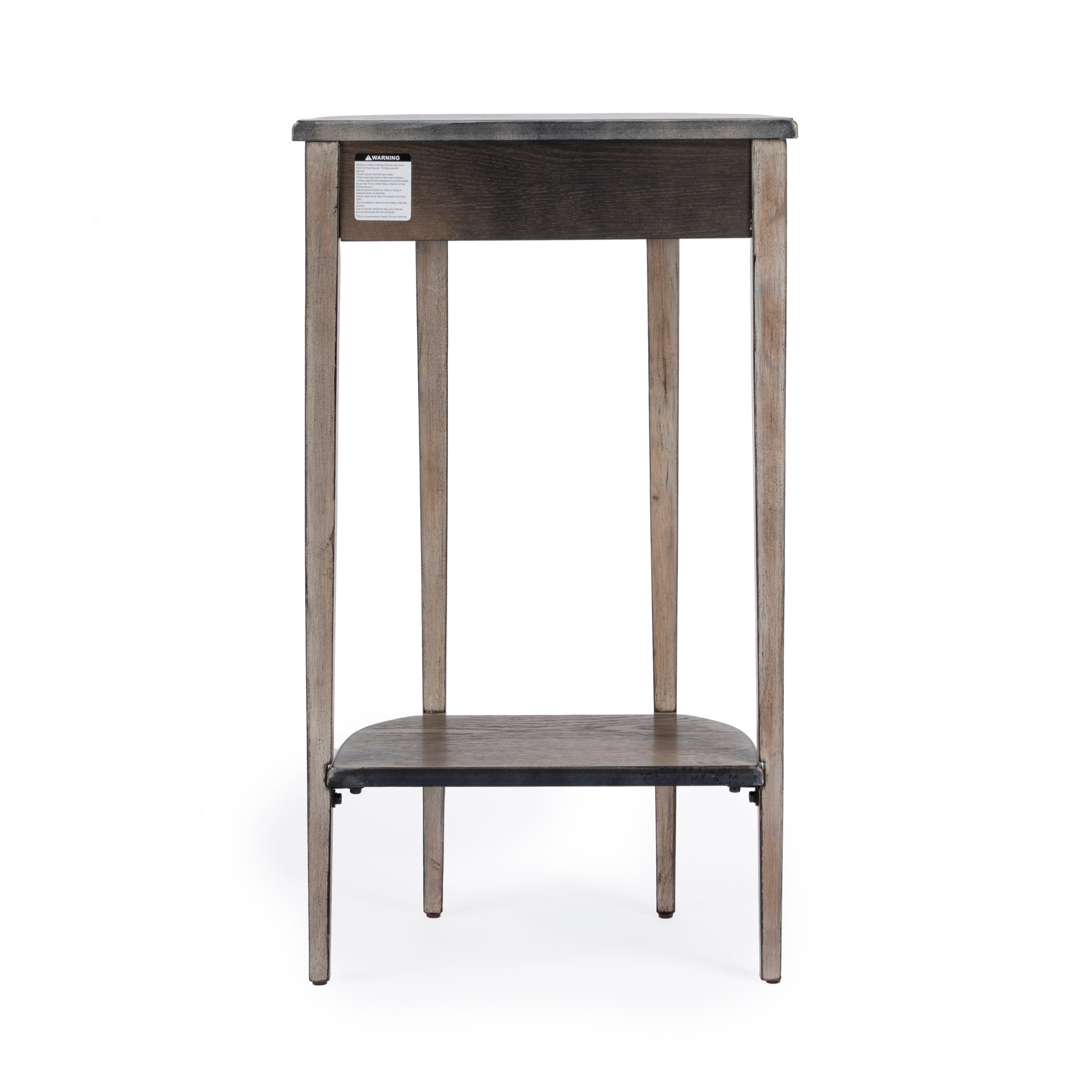 Butler Specialty Company Wendell 17.5 in. W Demilune Wood Console Table with Lower Open Shelf, Gray
