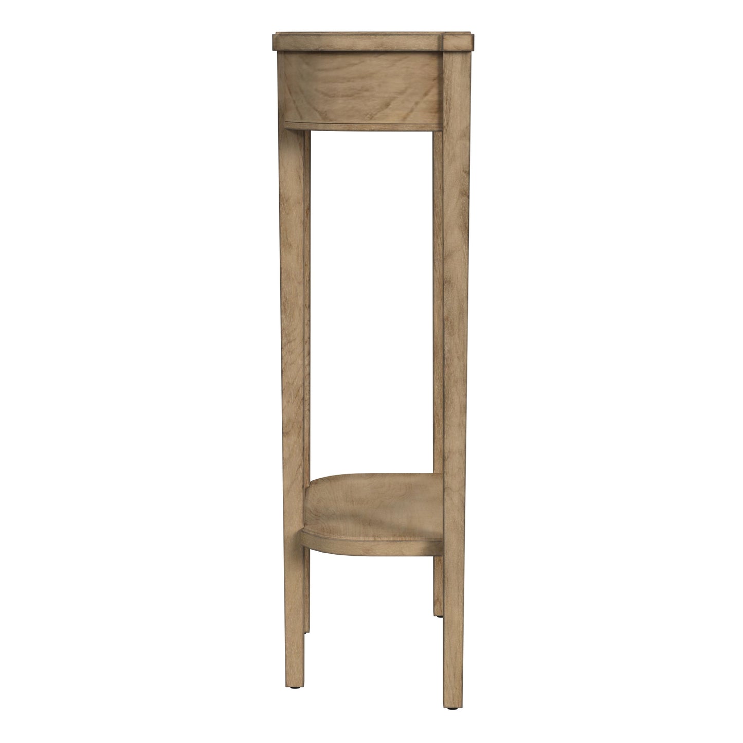 Butler Specialty Company Wendell 17.5 in. W Demilune Wood Console Table with Lower Open Shelf, Beige