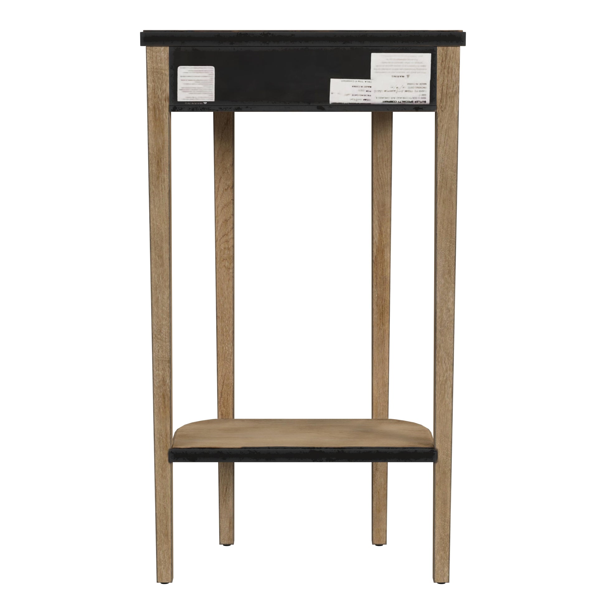 Butler Specialty Company Wendell 17.5 in. W Demilune Wood Console Table with Lower Open Shelf, Beige