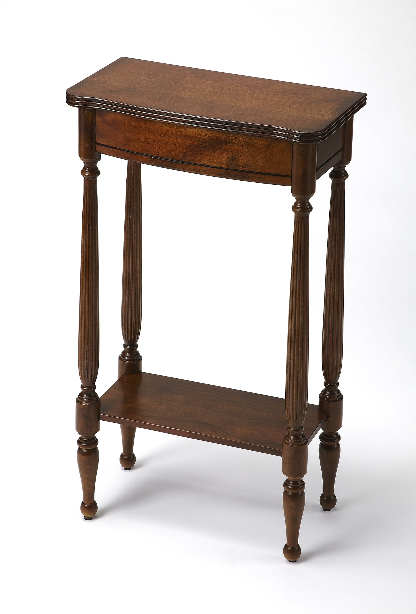 Butler Specialty Company Whitney 17.5 in. W Rectangular Wood Console Table with Lower Open Shelf, Medium Brown