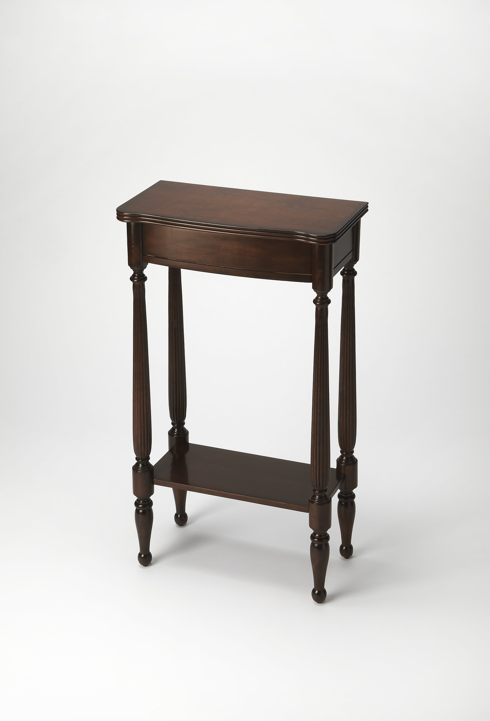 Butler Specialty Company Whitney 17.5 in. W Rectangular Wood Console Table with Lower Open Shelf, Medium Brown