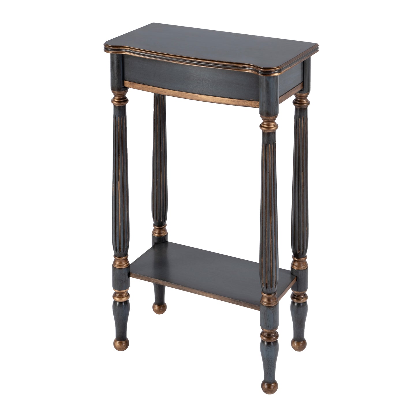 Butler Specialty Company Whitney 17.5 in. W Rectangular Wood Console Table with Lower Open Shelf, Pastel Blue