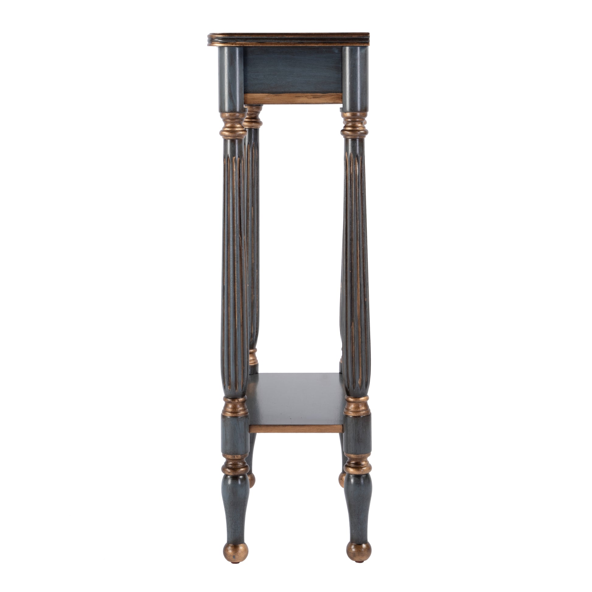 Butler Specialty Company Whitney 17.5 in. W Rectangular Wood Console Table with Lower Open Shelf, Pastel Blue