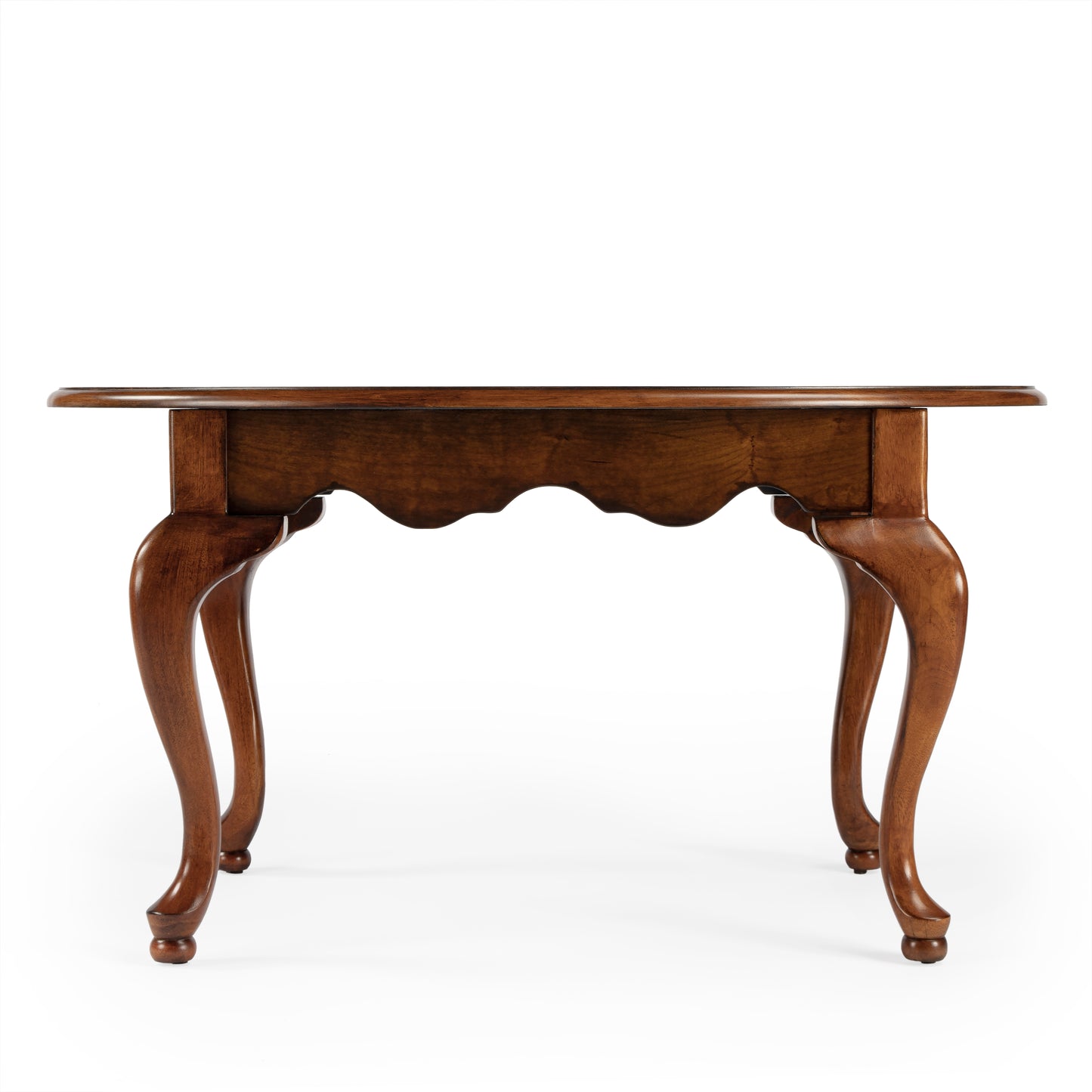 Butler Specialty Company Grace 38 in. W Oval Wood Traditional Queen Anne Coffee Table, Medium Brown