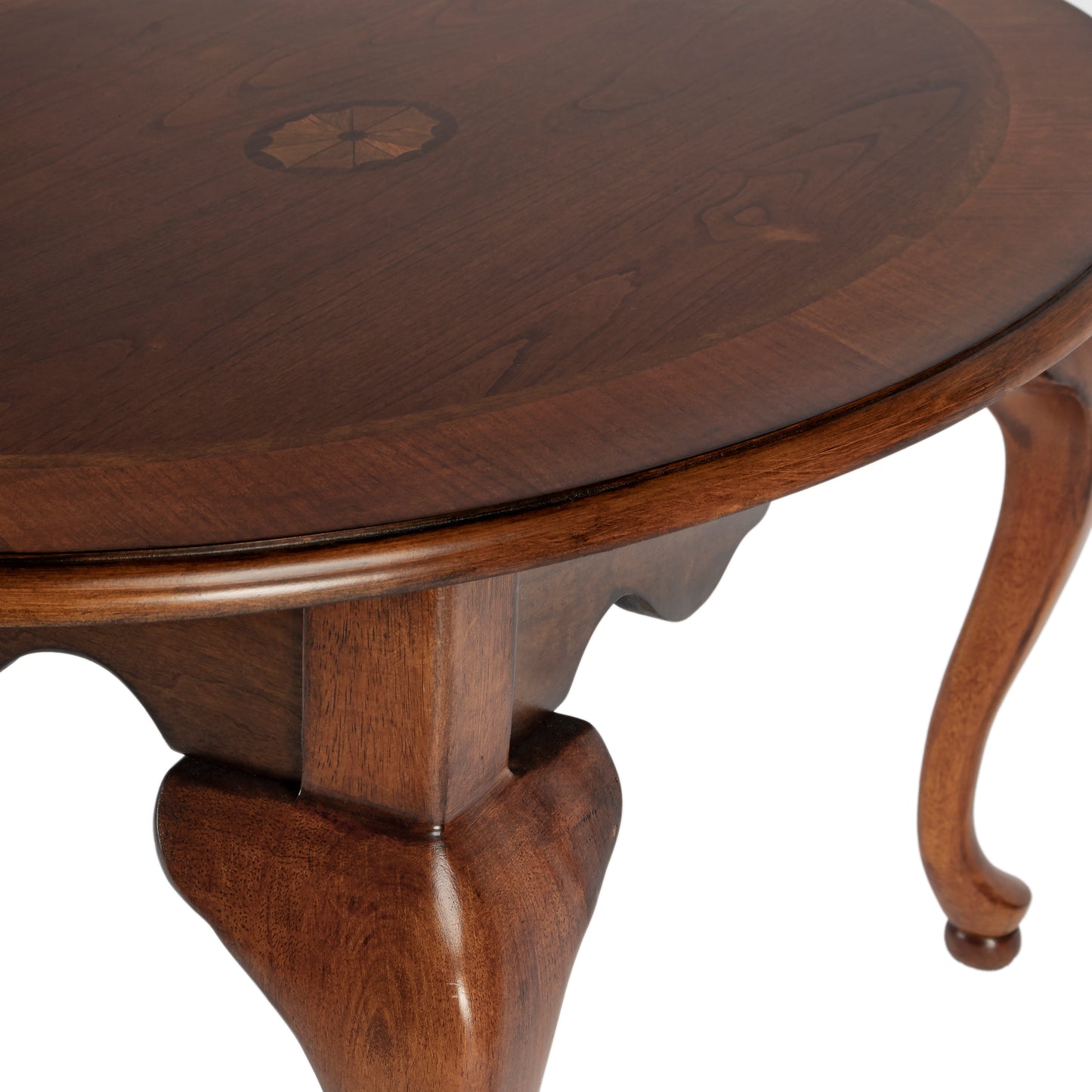 Butler Specialty Company Grace 38 in. W Oval Wood Traditional Queen Anne Coffee Table, Medium Brown