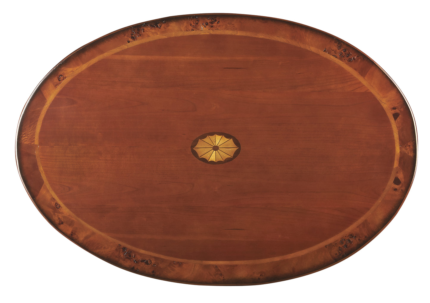 Butler Specialty Company Grace 38 in. W Oval Wood Traditional Queen Anne Coffee Table, Medium Brown