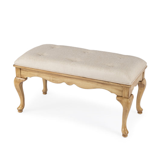 Grace Wooden 38"W Bench in Beige 3013424