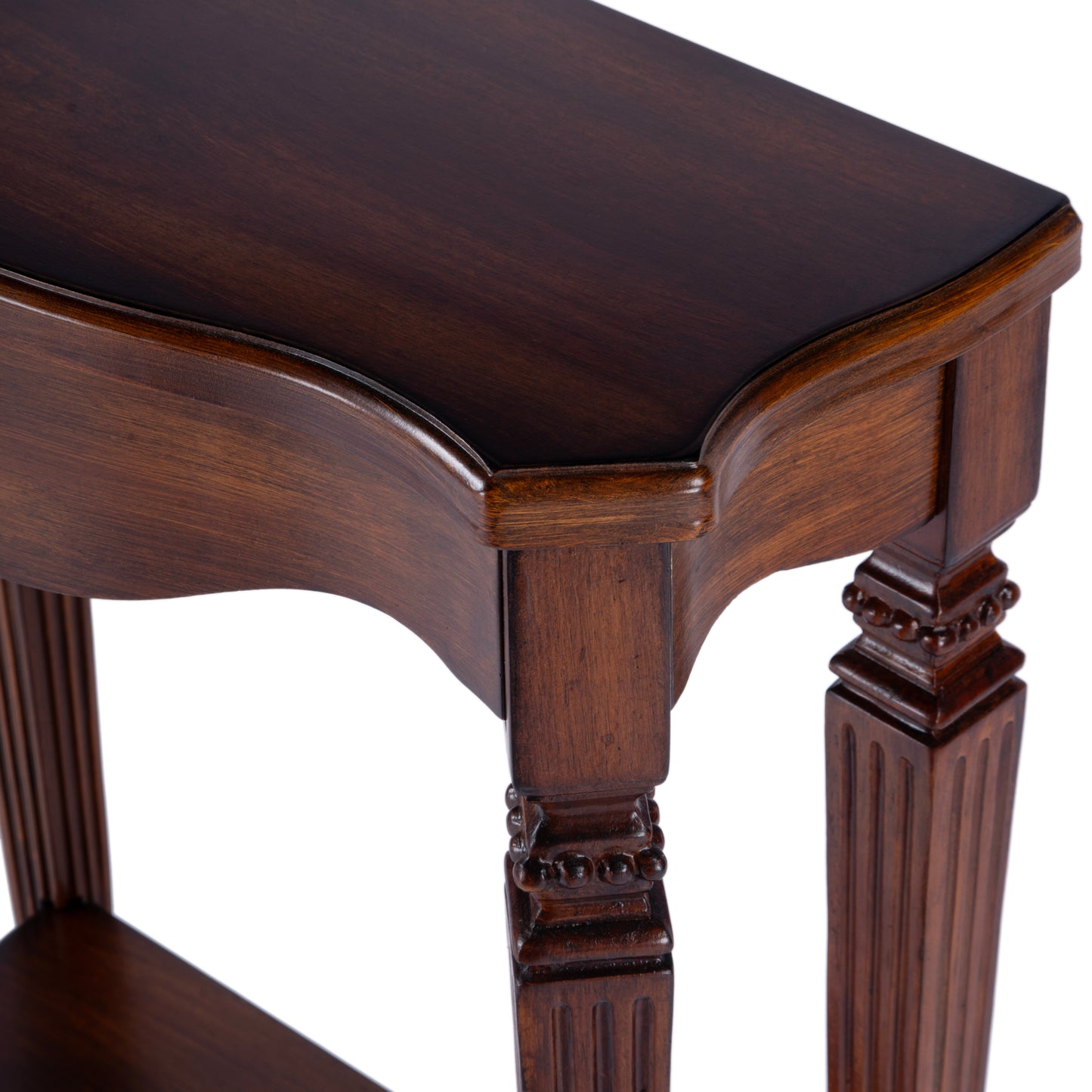 Butler Specialty Company Cheshire 22 in. W Rectangular Wood Ballerina Console Table with Open Shelf, Medium Brown