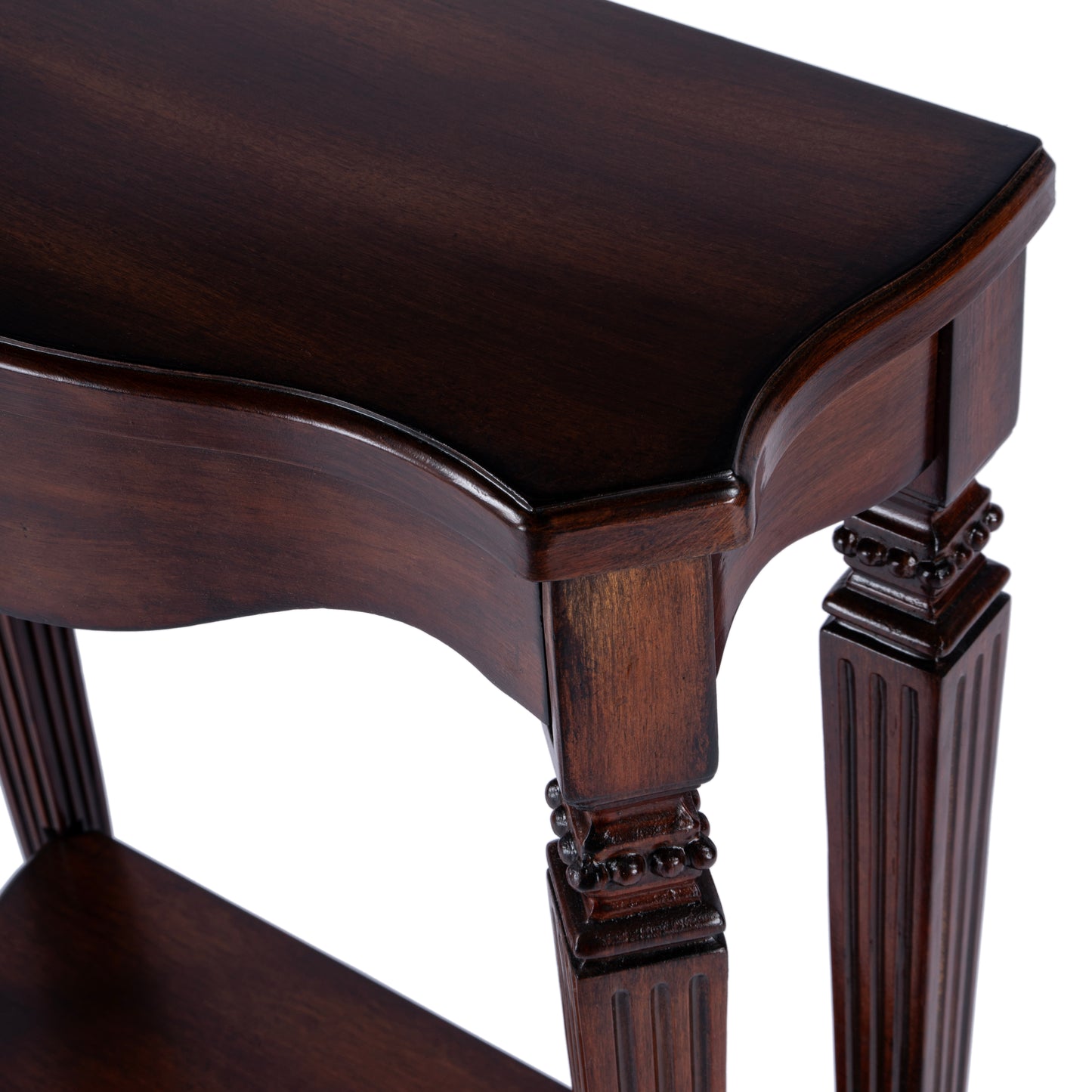 Butler Specialty Company Cheshire 22 in. W Rectangular Wood Ballerina Console Table with Open Shelf, Dark Brown