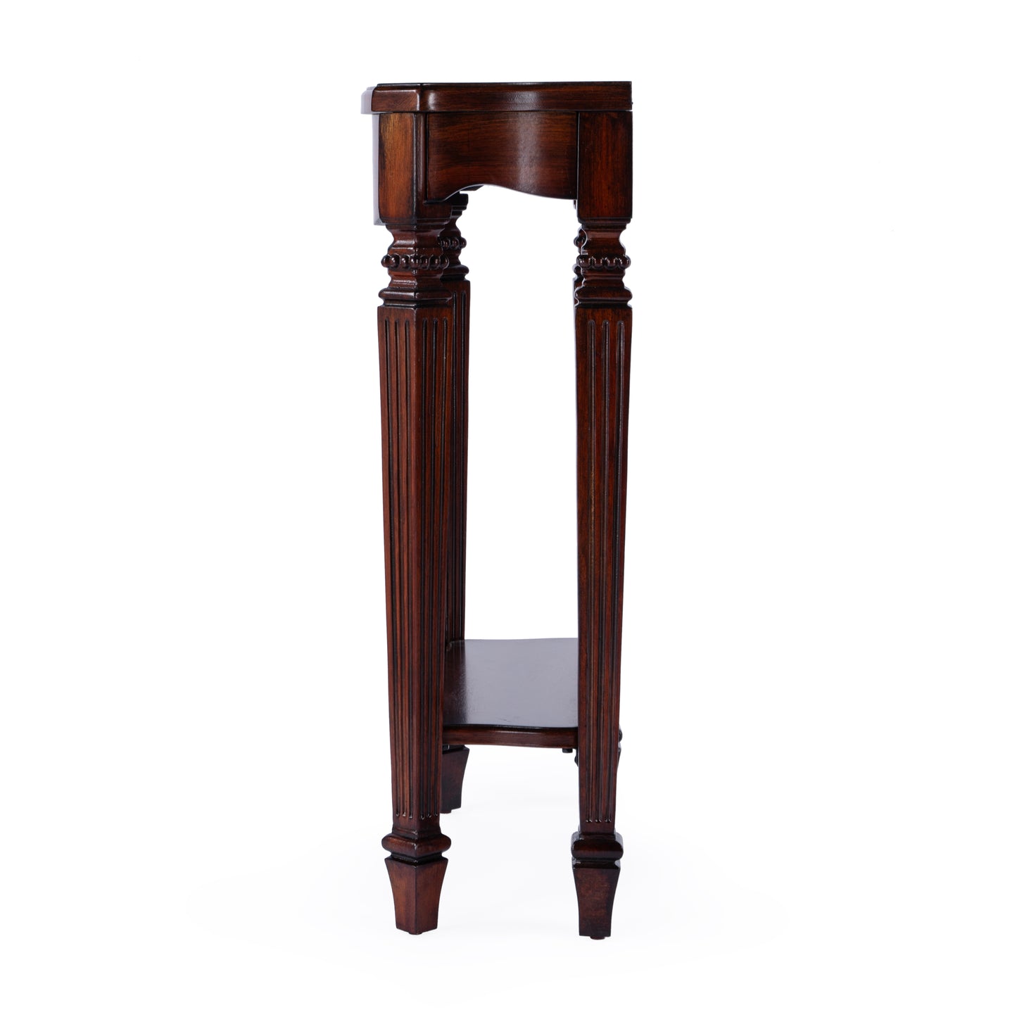 Butler Specialty Company Cheshire 22 in. W Rectangular Wood Ballerina Console Table with Open Shelf, Dark Brown
