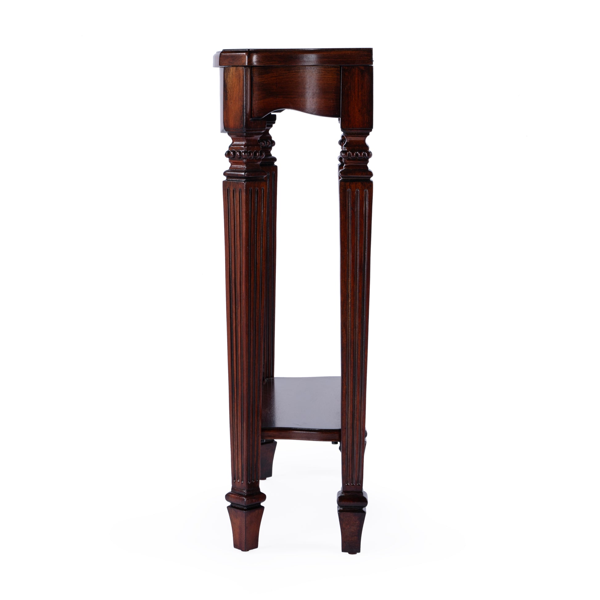 Butler Specialty Company Cheshire 22 in. W Rectangular Wood Ballerina Console Table with Open Shelf, Dark Brown