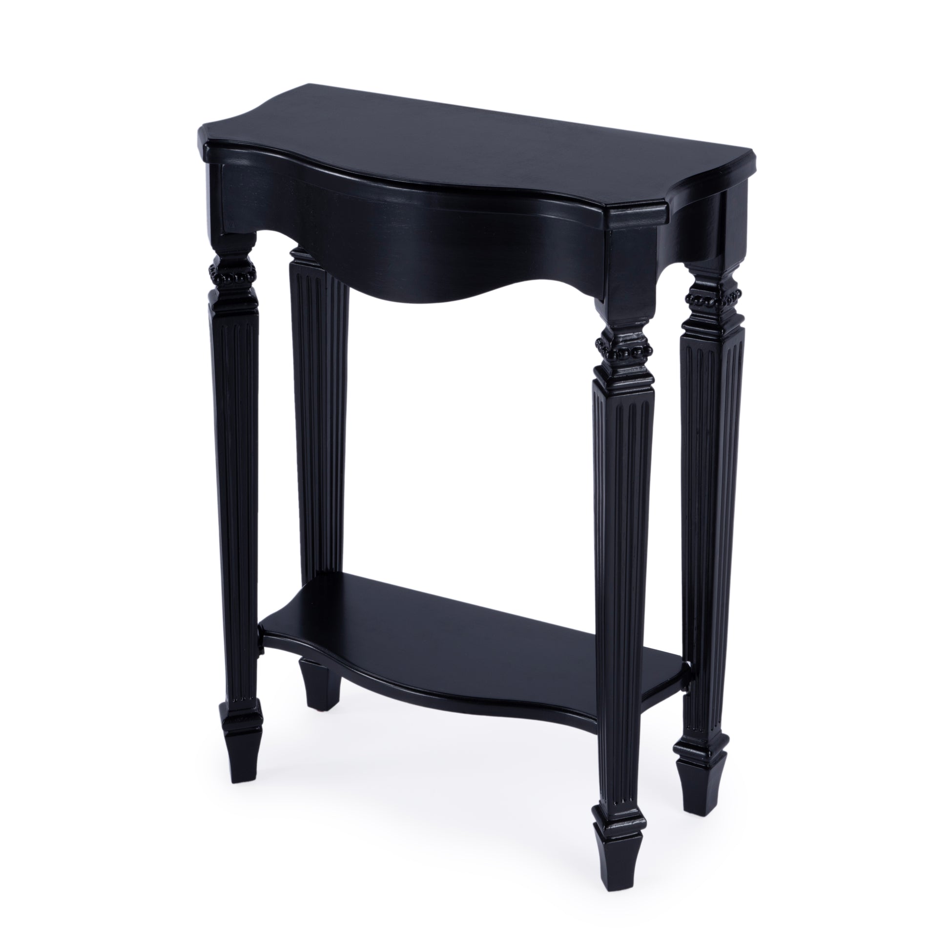 Butler Specialty Company Cheshire 22 in. W Rectangular Wood Ballerina Console Table with Open Shelf, Black