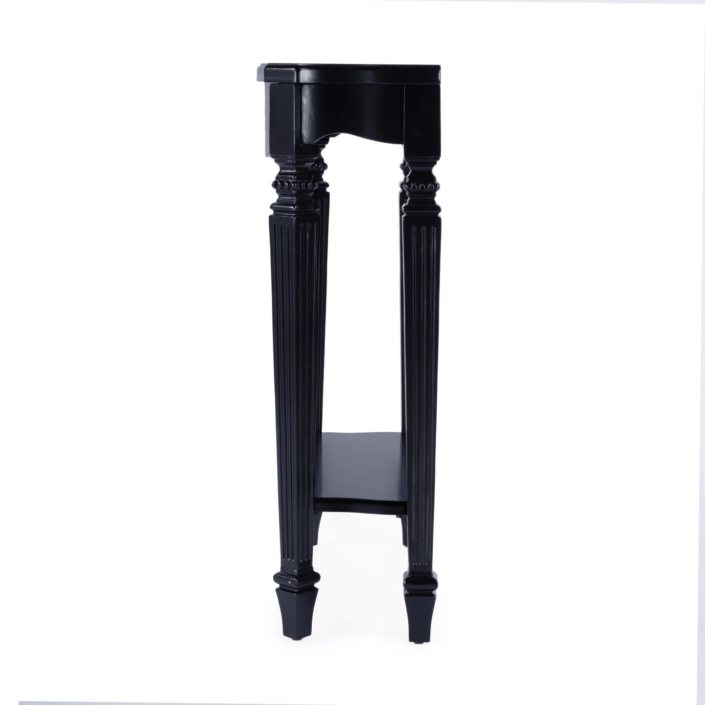Butler Specialty Company Cheshire 22 in. W Rectangular Wood Ballerina Console Table with Open Shelf, Black