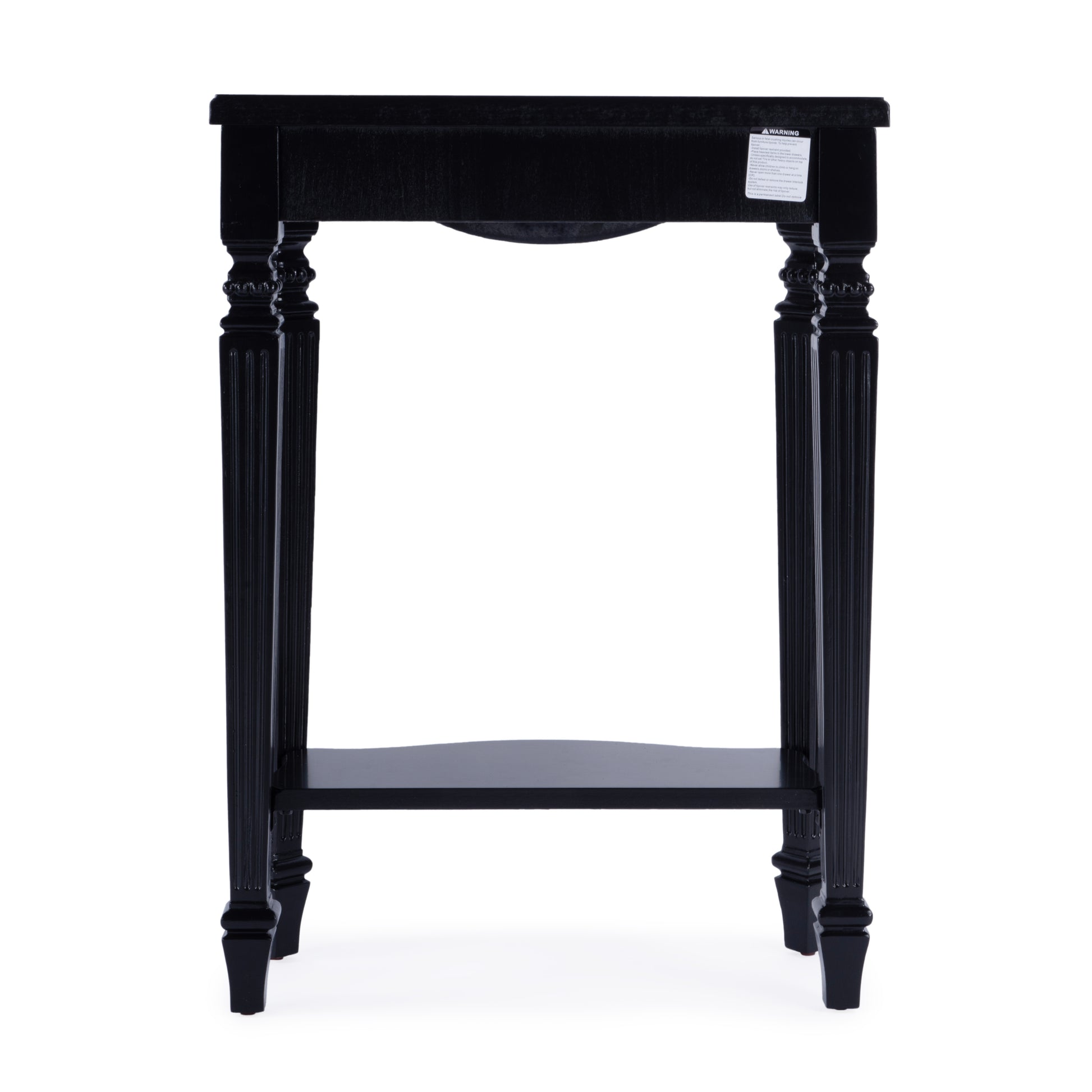 Butler Specialty Company Cheshire 22 in. W Rectangular Wood Ballerina Console Table with Open Shelf, Black