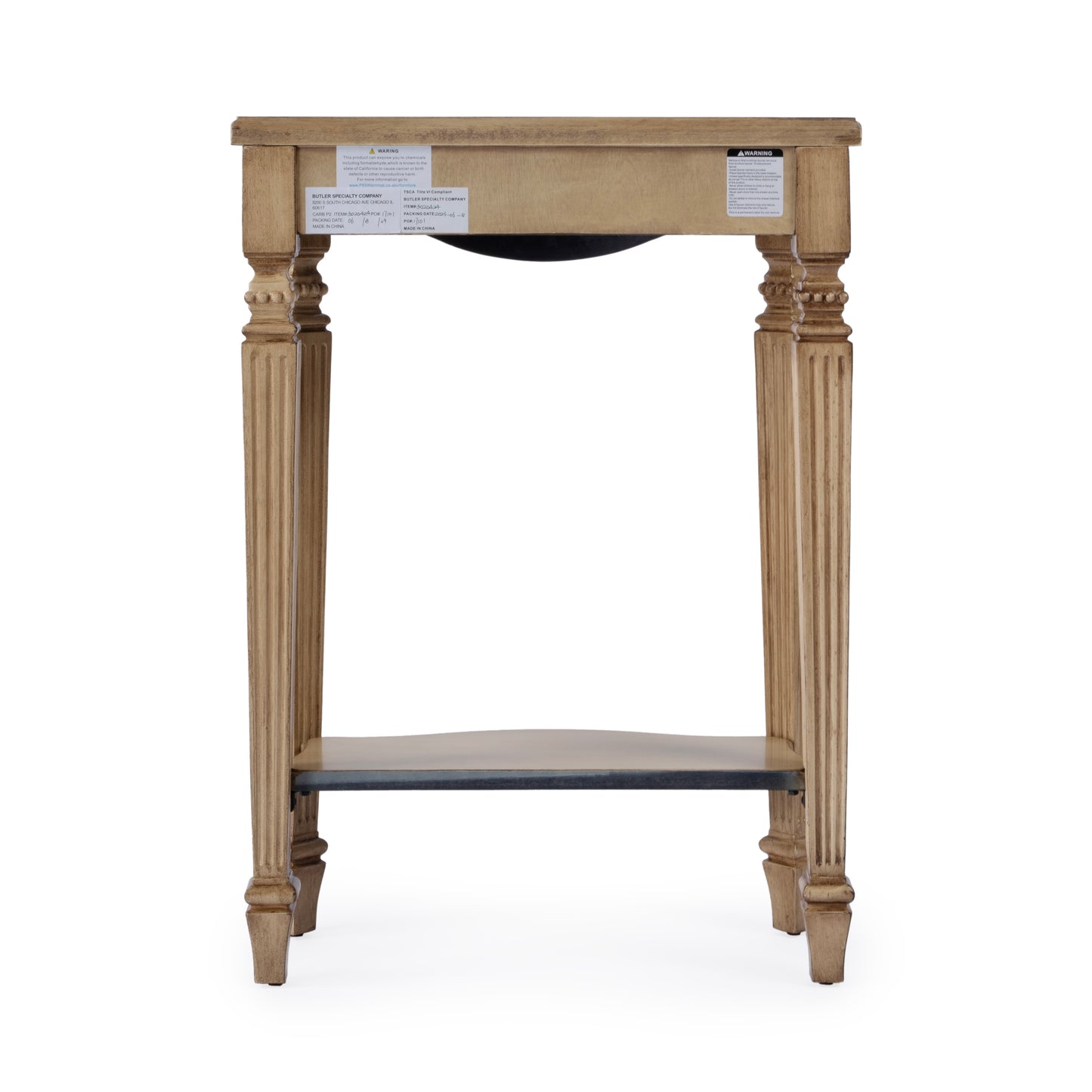 Butler Specialty Company Cheshire 22 in. W Rectangular Wood Ballerina Console Table with Open Shelf, Tan/Beige