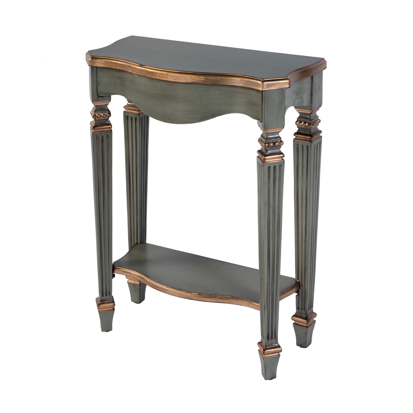 Butler Specialty Company Cheshire 22 in. W Rectangular Wood Ballerina Console Table with Open Shelf, Pastel Green