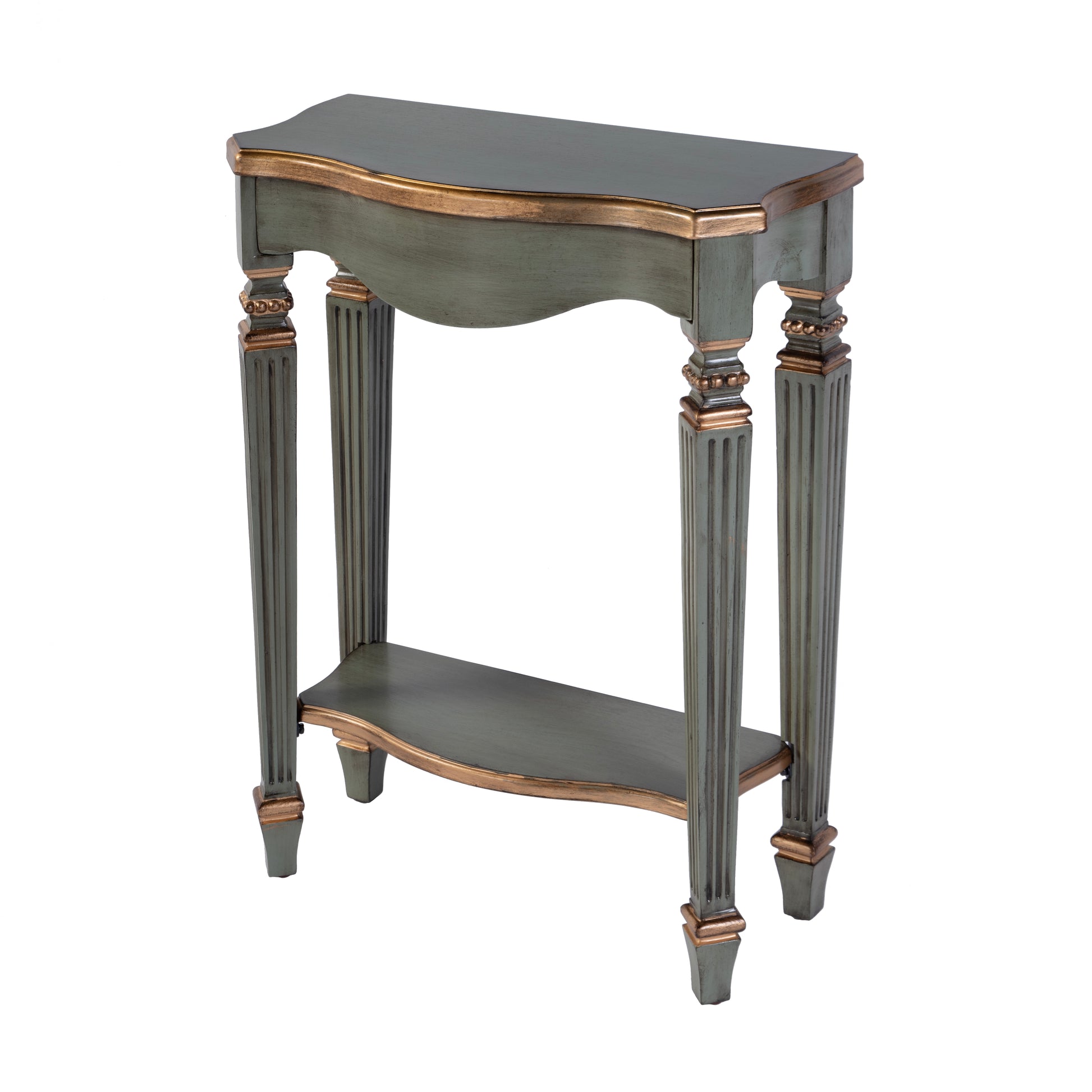 Butler Specialty Company Cheshire 22 in. W Rectangular Wood Ballerina Console Table with Open Shelf, Pastel Green