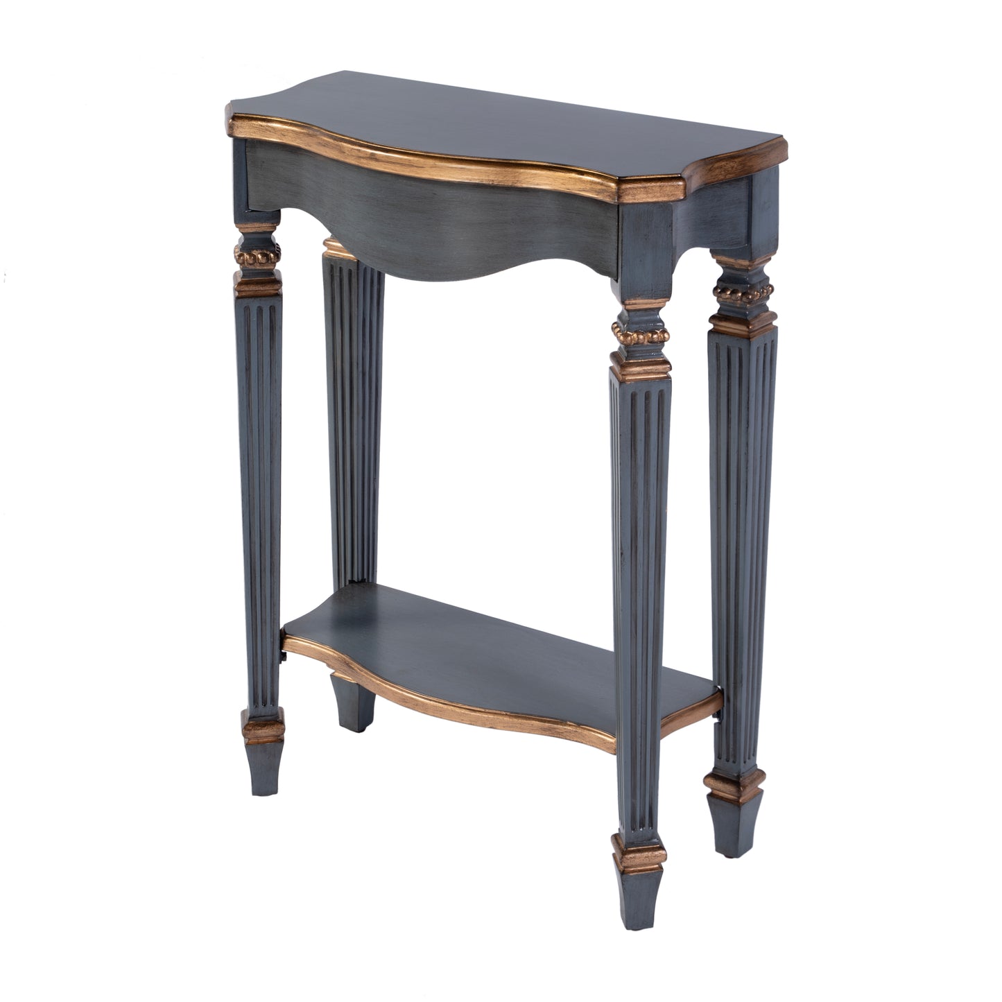 Butler Specialty Company Cheshire 22 in. W Rectangular Wood Ballerina Console Table with Open Shelf, Pastel Blue