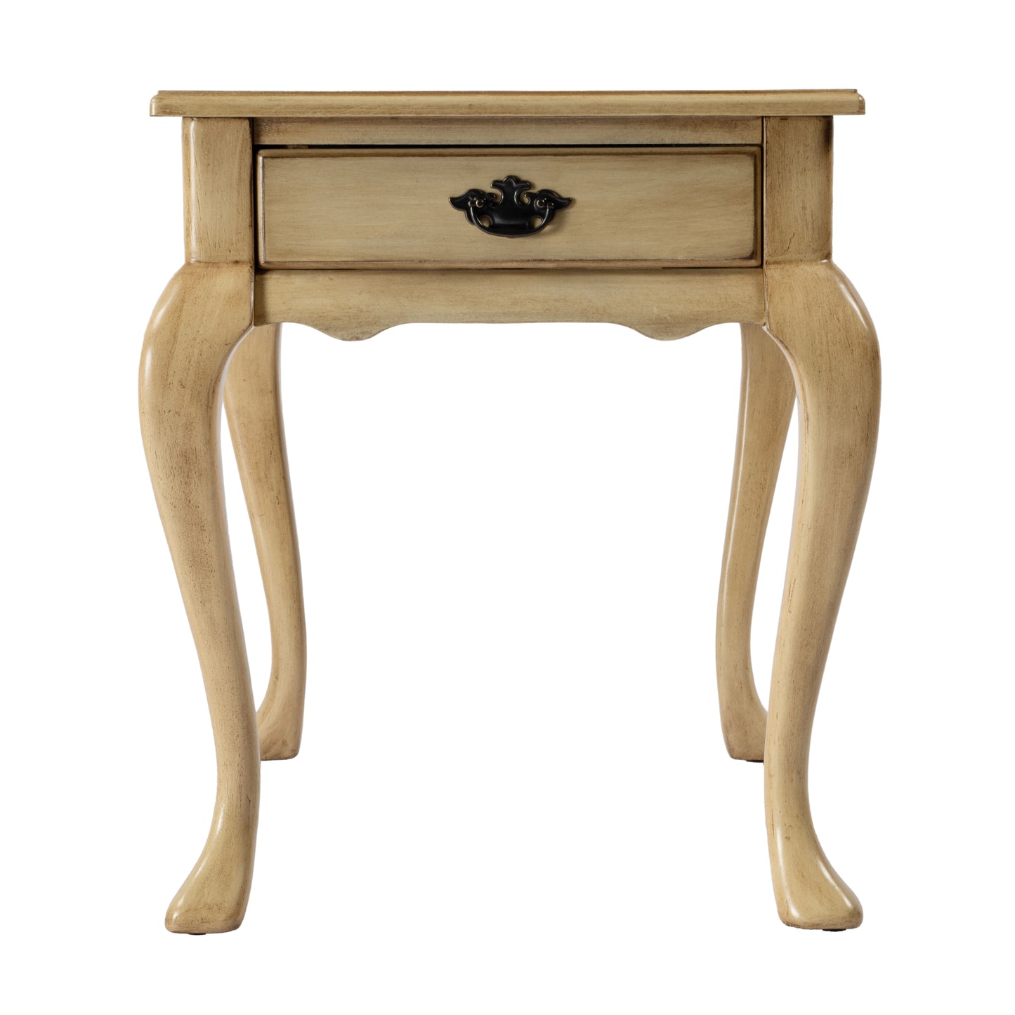 Butler Specialty Company Grace 21 in. W Rectangular Wood Traditional Queen Anne 1 Drawer End Table with Curved Cabriole Legs, Beige