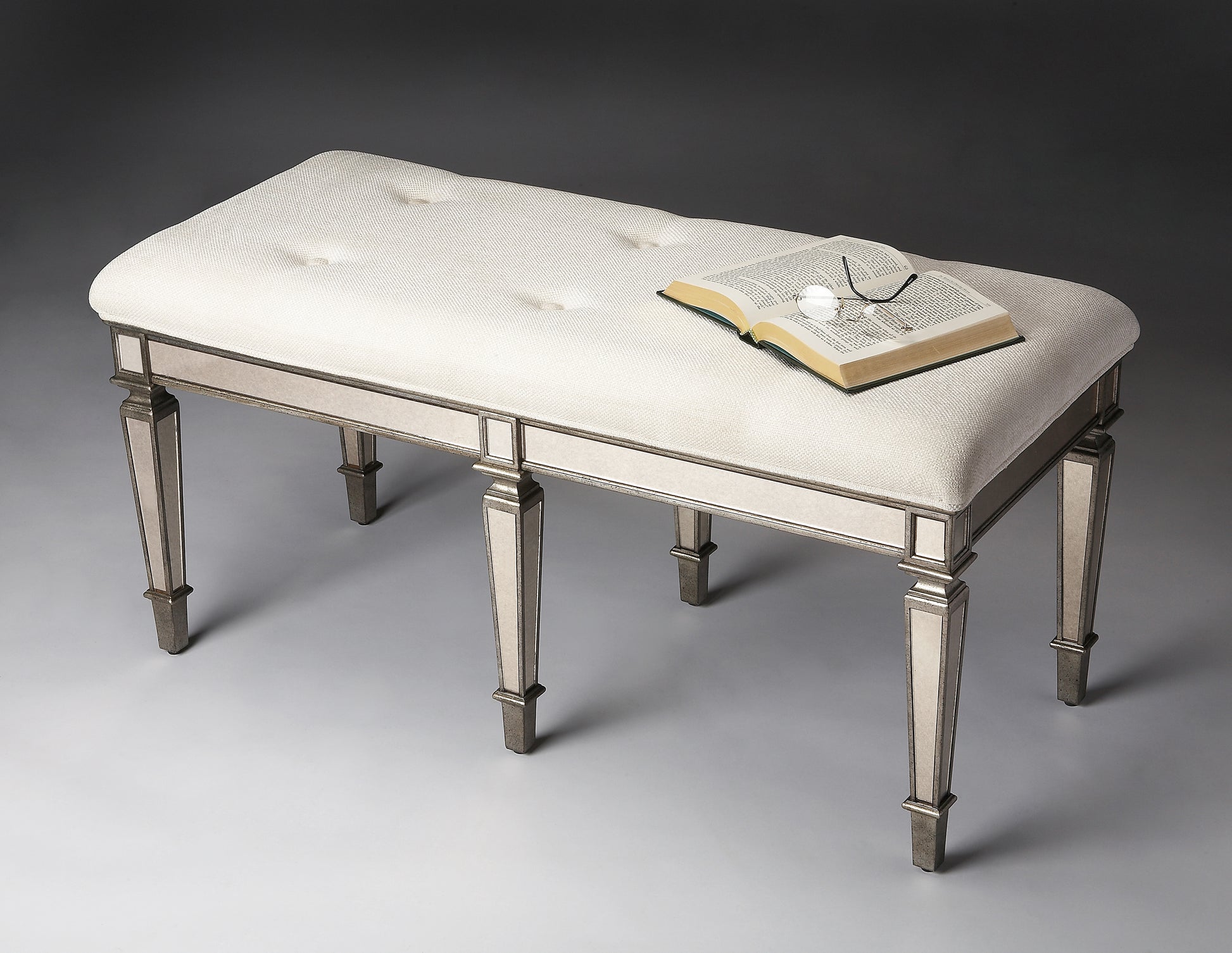Butler Specialty Company Celeste 42.25 in. W Rectangular Mirrored Bench, Silver