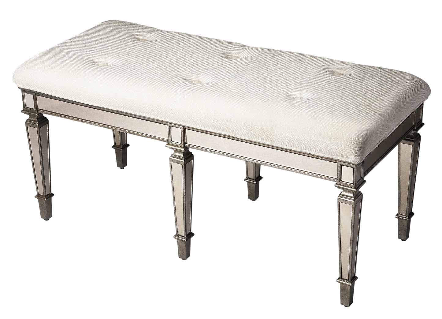 Butler Specialty Company Celeste 42.25 in. W Rectangular Mirrored Bench, Silver
