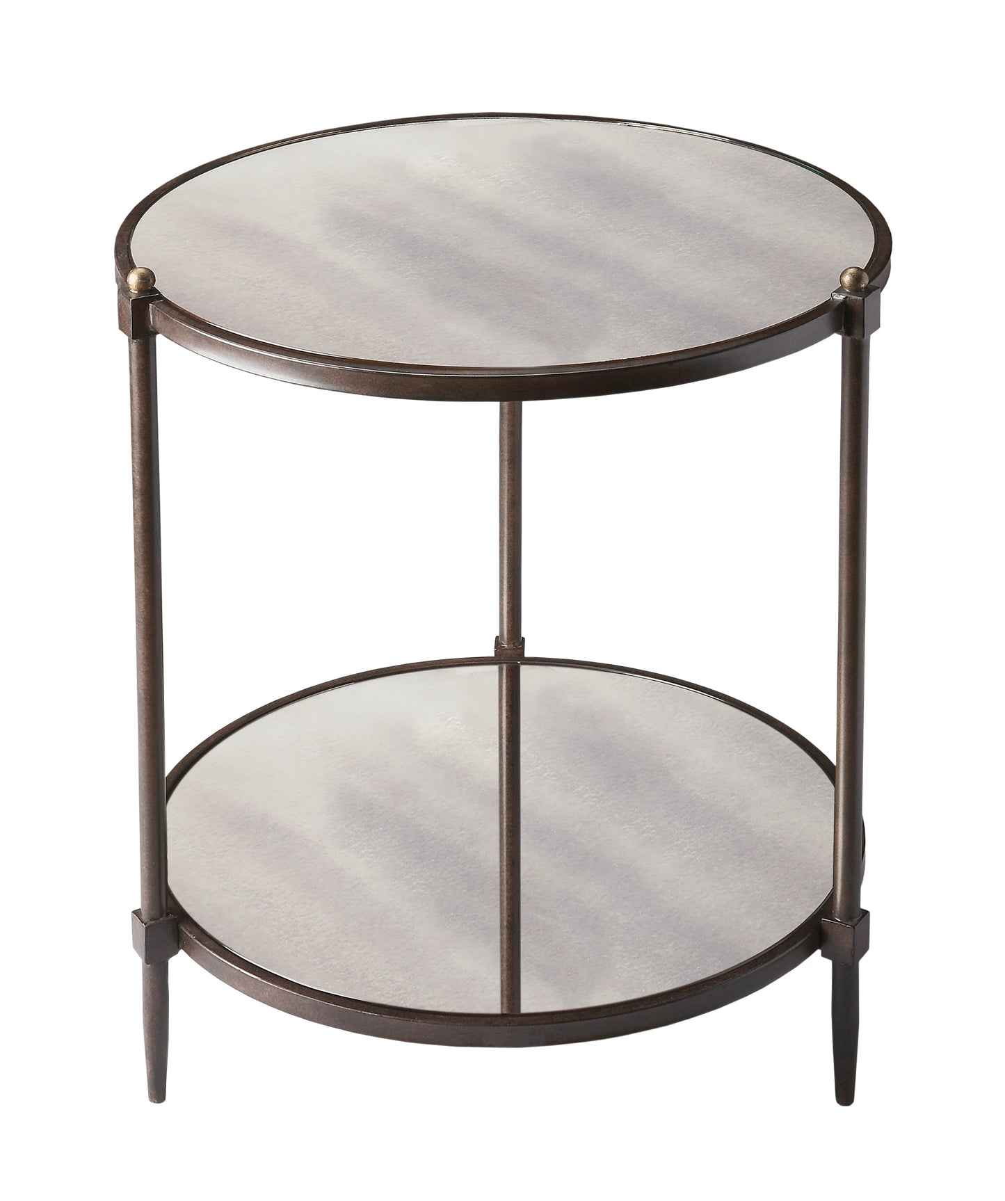 Peninsula Mirrored Side Table in Gray 3048025
