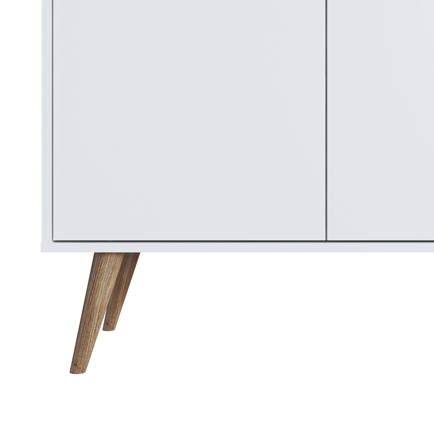 Manhattan Comfort Amber Accent Cabinet with Faux Leather Handles in White 307GFX1