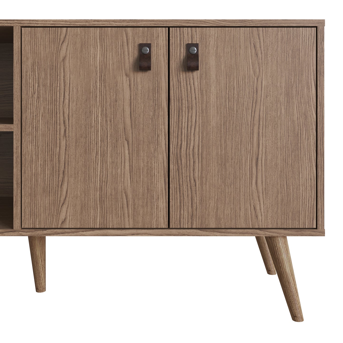 Manhattan Comfort Amber 53.7" TV Stand with Faux Leather Handles