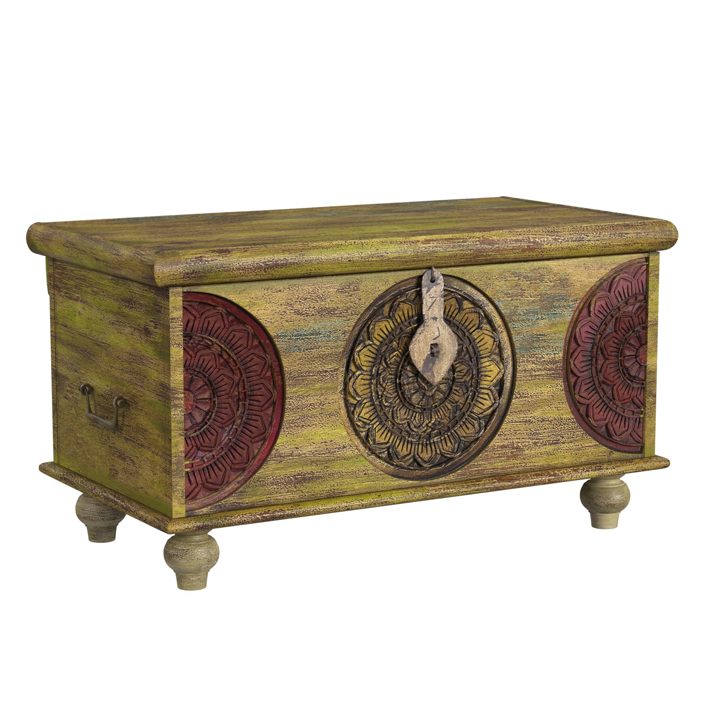 Mesa Carved Wood Trunk Coffee Table in Assorted  3140290