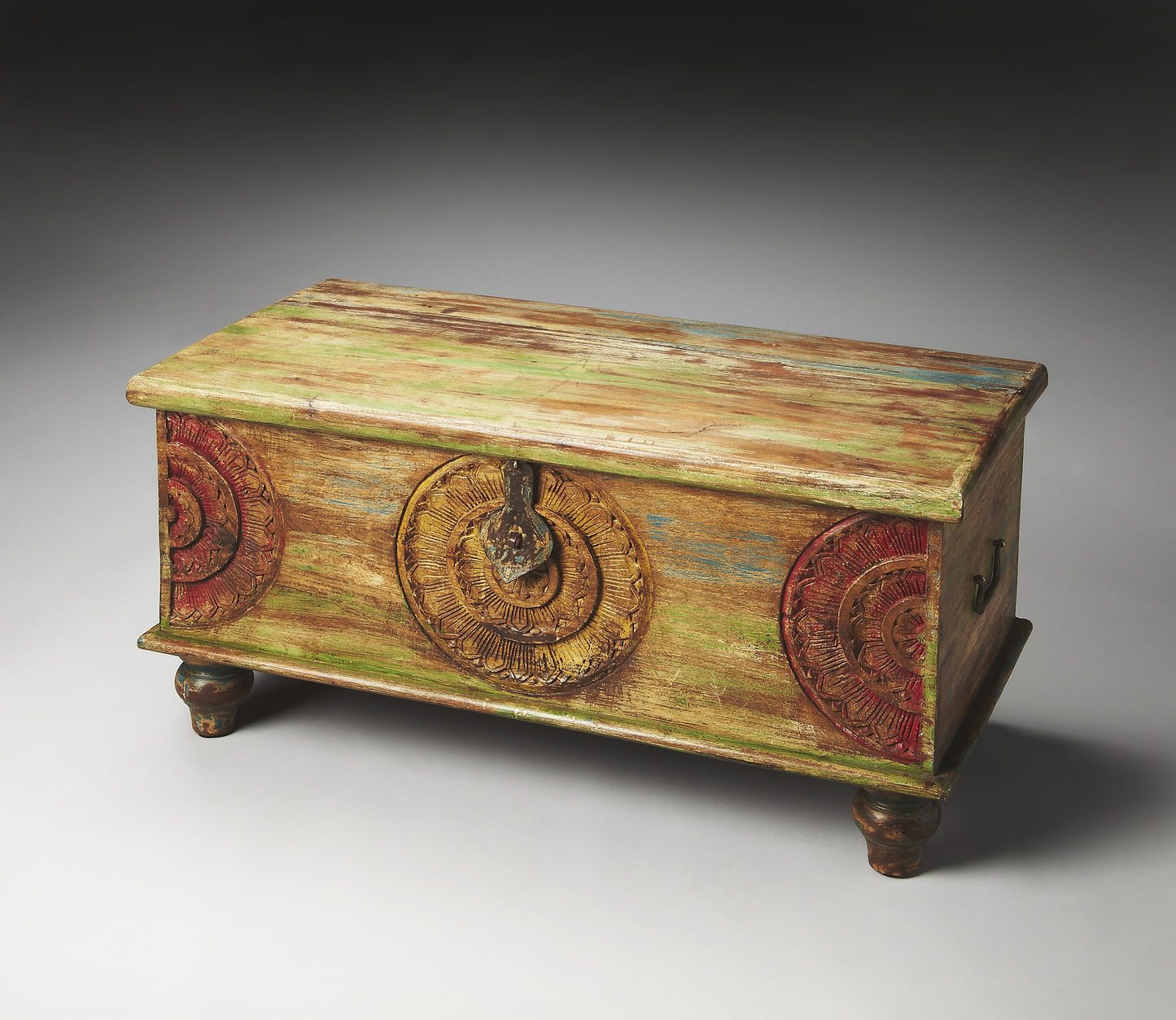 Mesa Carved Wood Trunk Coffee Table in Assorted  3140290