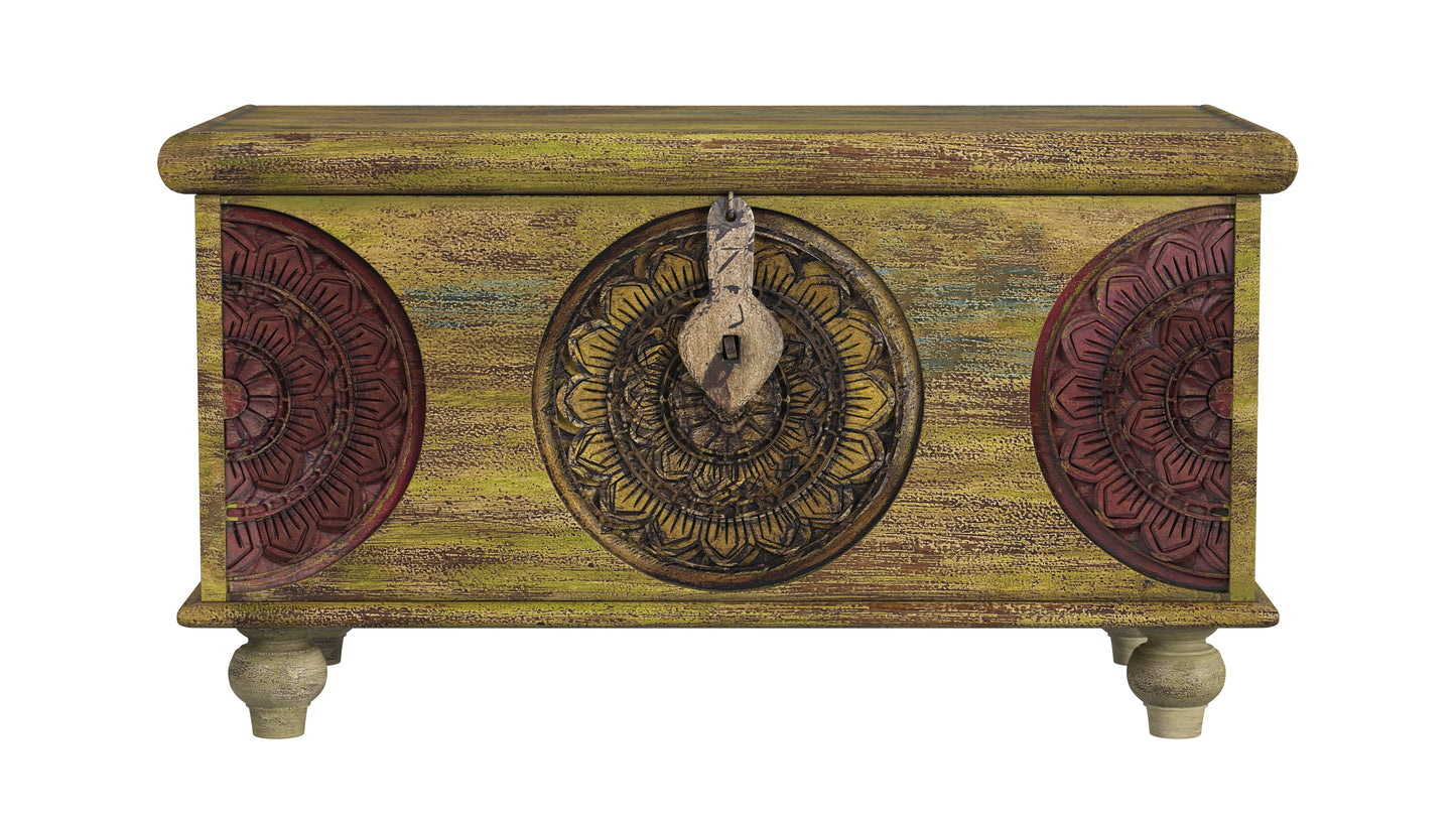 Mesa Carved Wood Trunk Coffee Table in Assorted  3140290