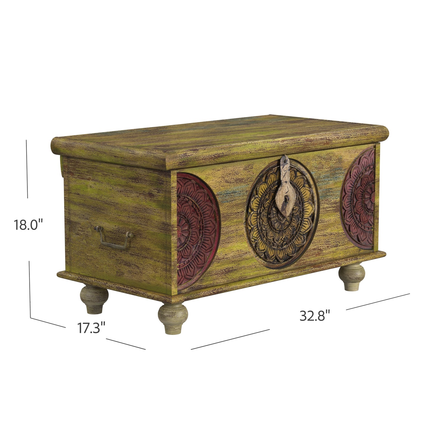Mesa Carved Wood Trunk Coffee Table in Assorted  3140290