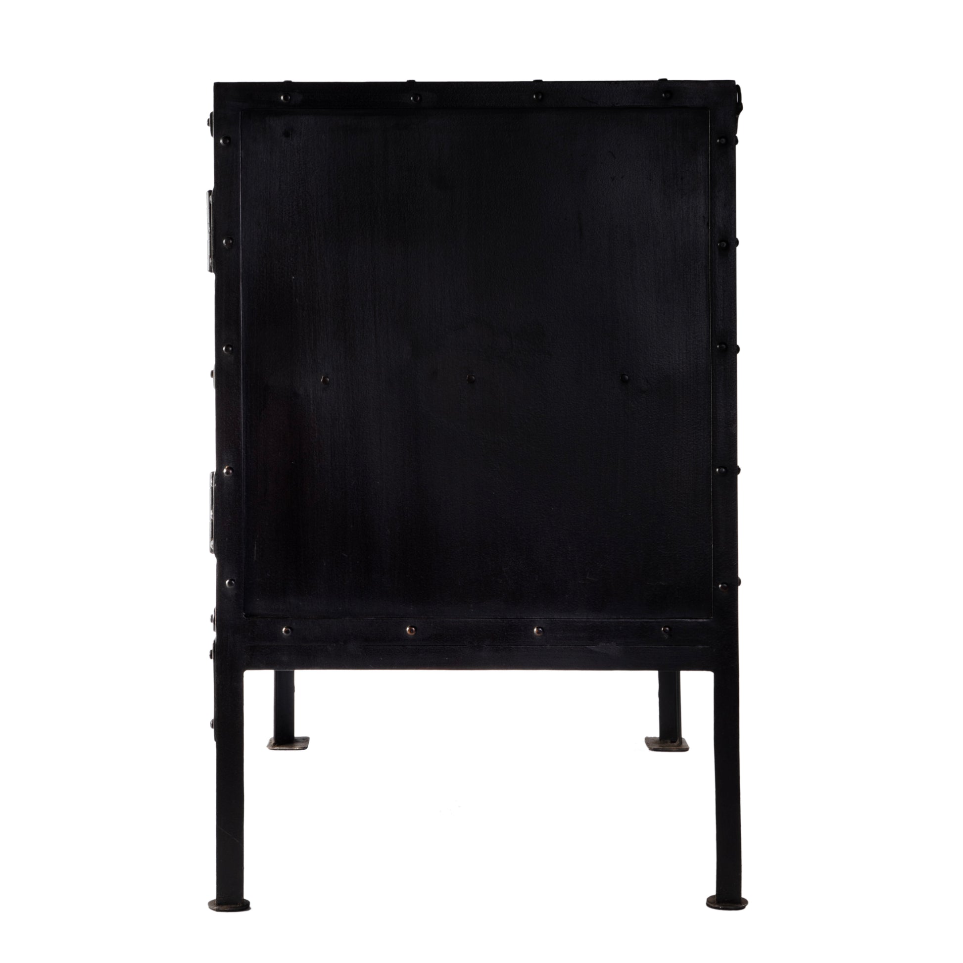 Butler Specialty Company Owen 62 in. W Rectangular Iron Industrial Chic Console Cabinet with Storage, Black