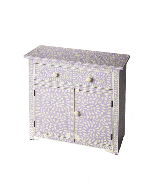 Butler Specialty Company Vivienne 29 in. W Rectangular Bone Inlay 1 Drawer 2 Door Console Chest, Purple