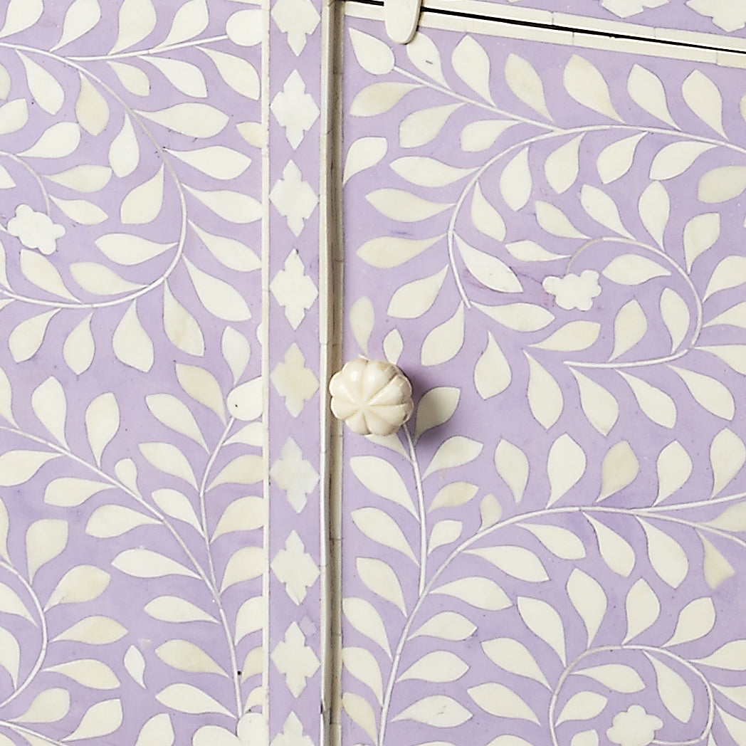 Butler Specialty Company Vivienne 29 in. W Rectangular Bone Inlay 1 Drawer 2 Door Console Chest, Purple