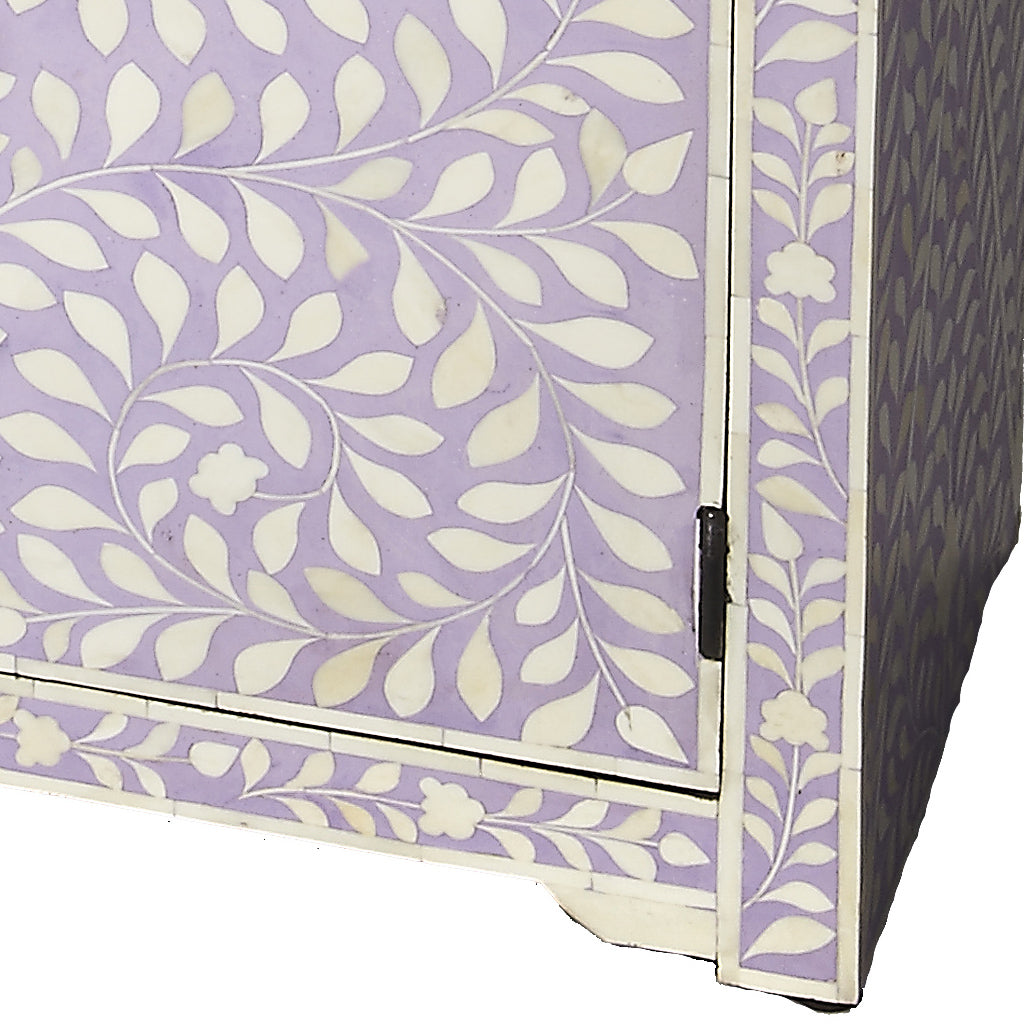 Butler Specialty Company Vivienne 29 in. W Rectangular Bone Inlay 1 Drawer 2 Door Console Chest, Purple